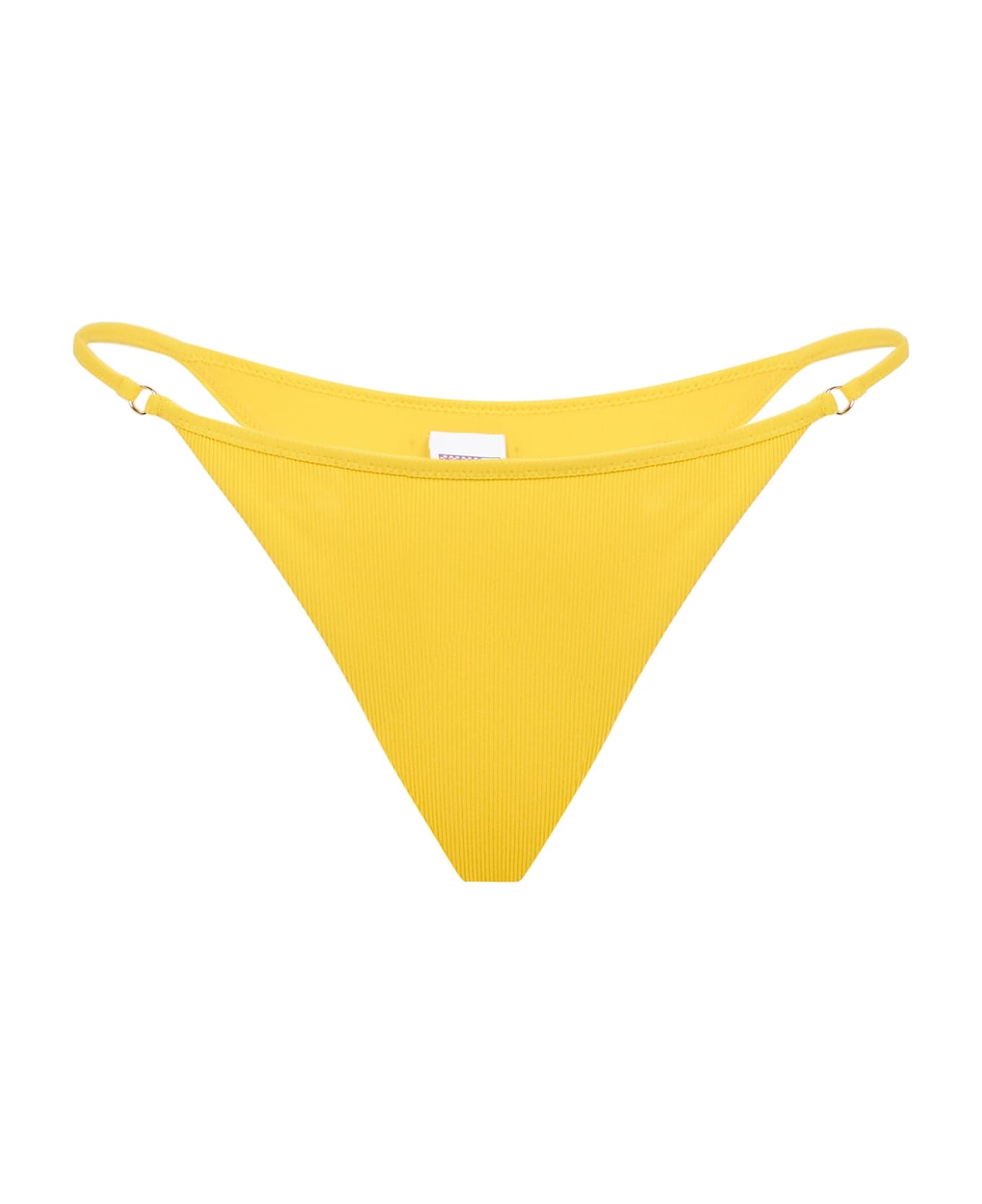 MC2 Saint Barth Woman Yellow Ribbed Cheeky Swim Briefs - YELLOW ボトムス