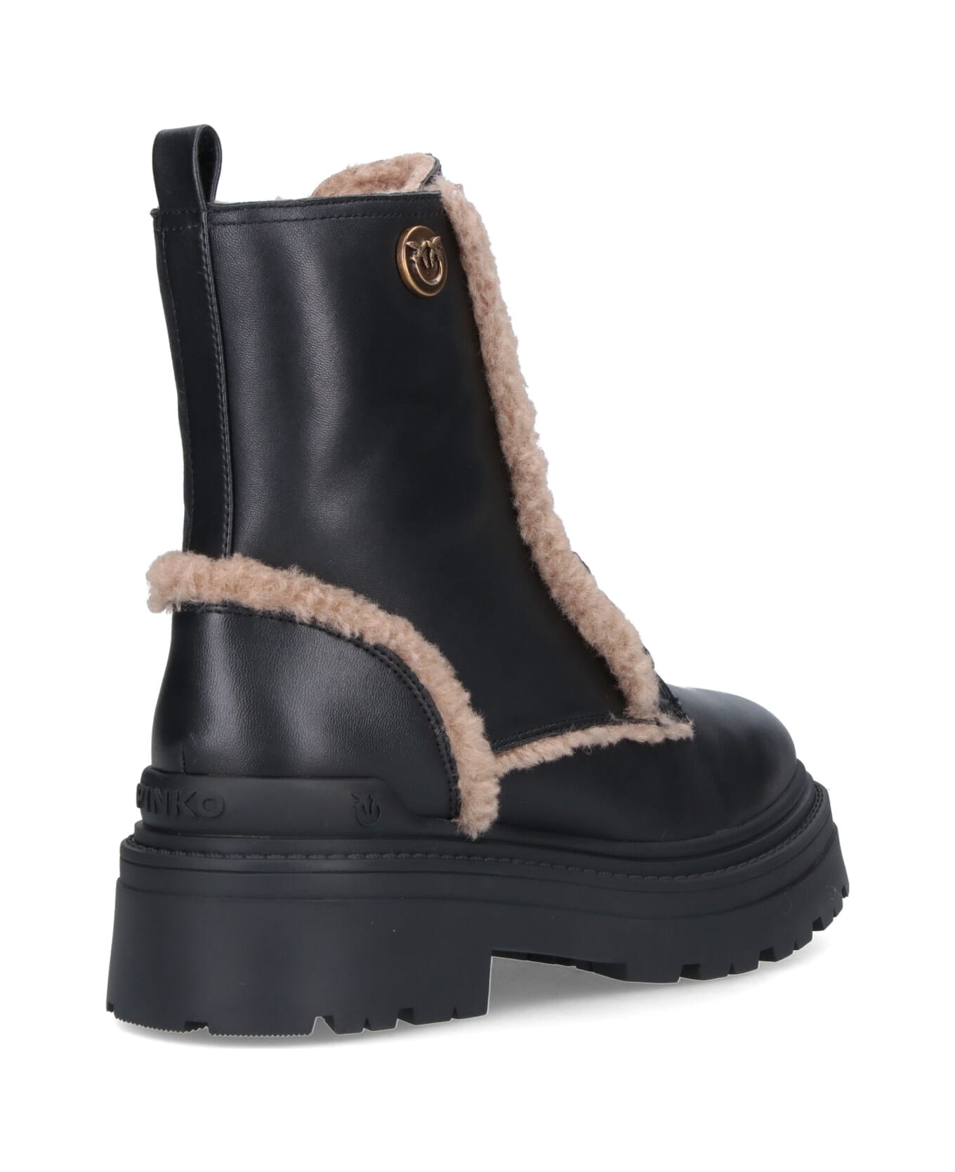 Pinko Leather Ankle Boots - Black  
