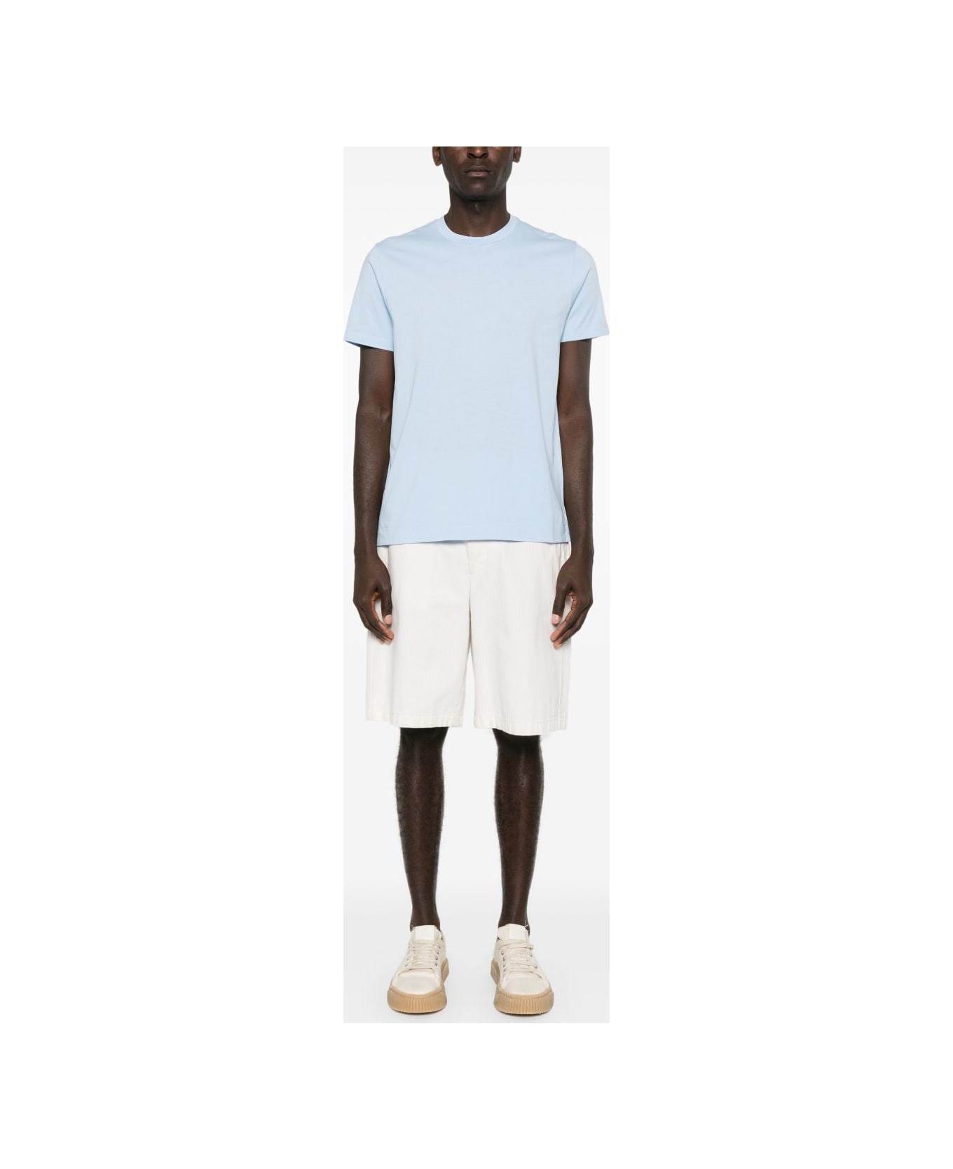 Finamore Cotton T-shirt - Clear Blue