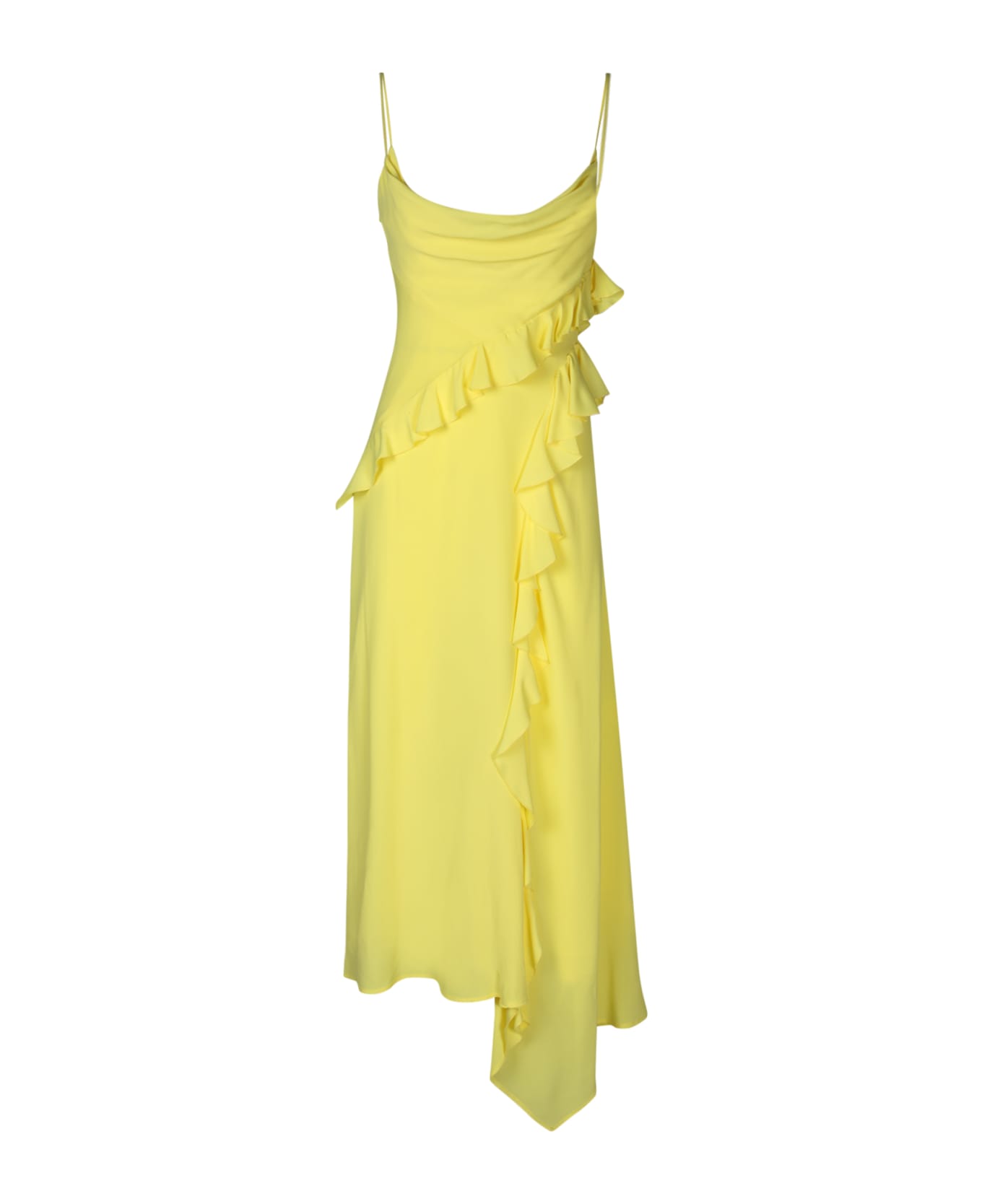 MSGM Ruffles Yallow Midi Dress - Yellow
