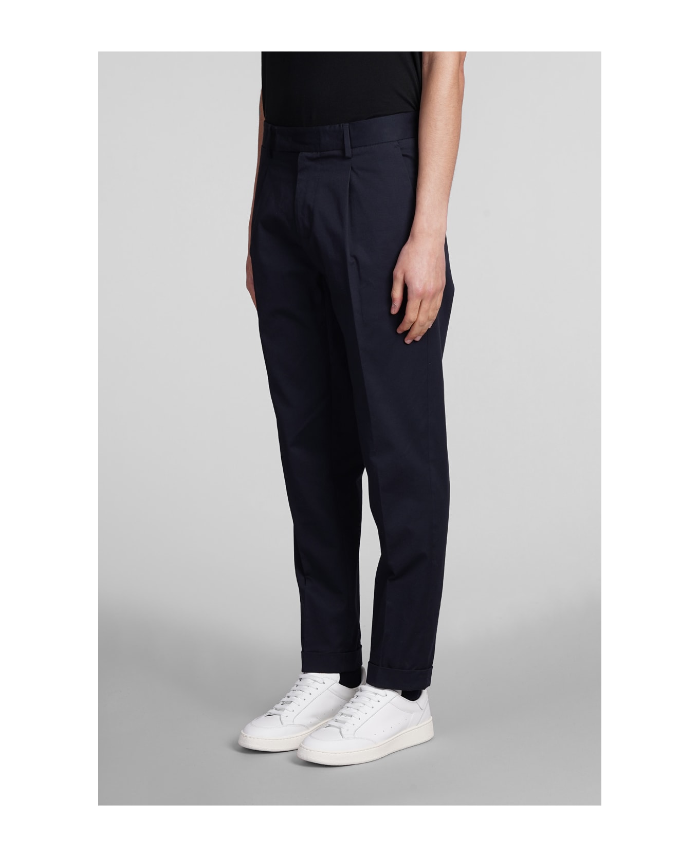 Low Brand Oyster Pants In Blue Cotton - blue