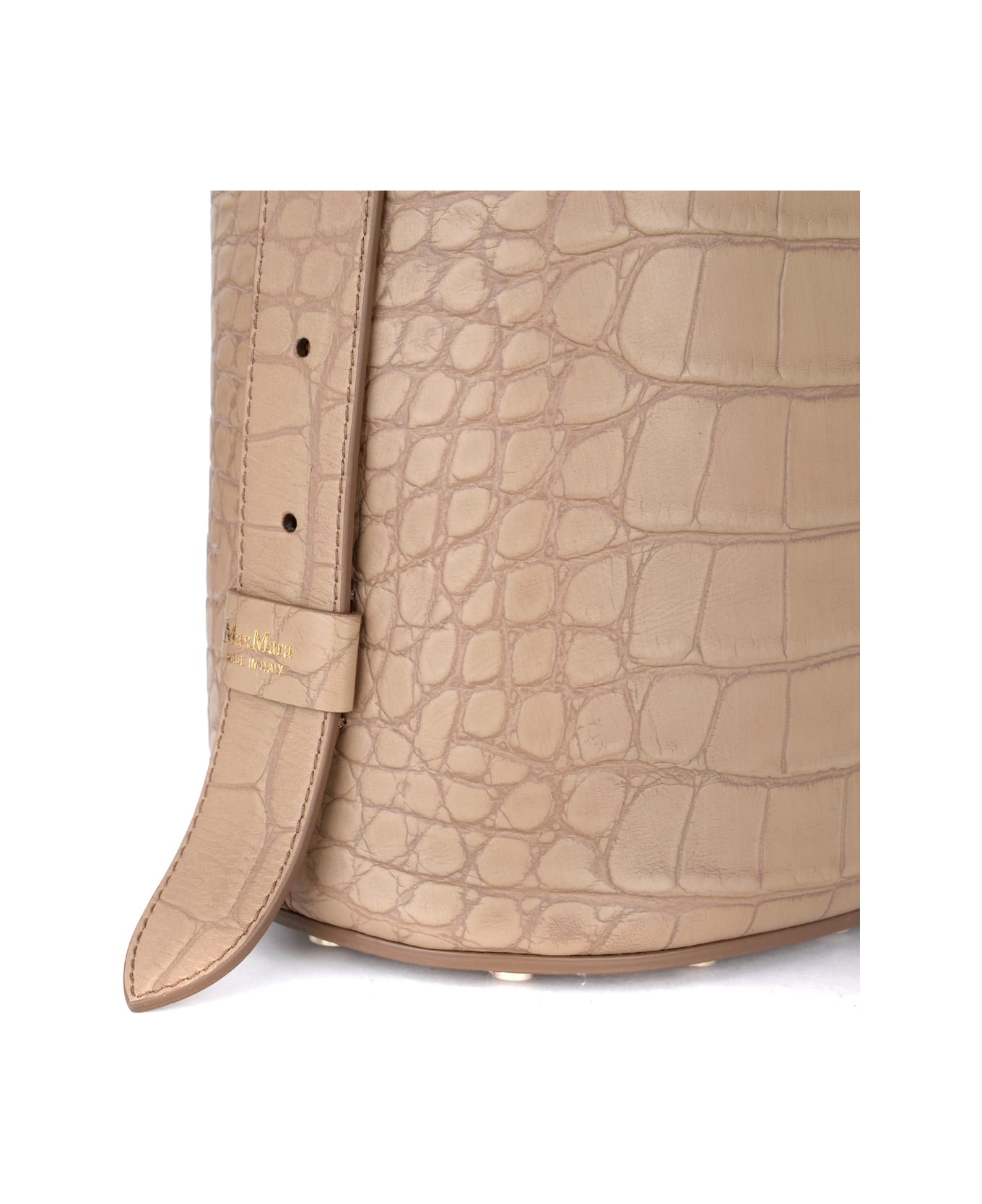 Max Mara large Bag In Camel Color Leather With Crocodile Effect - CAMEL