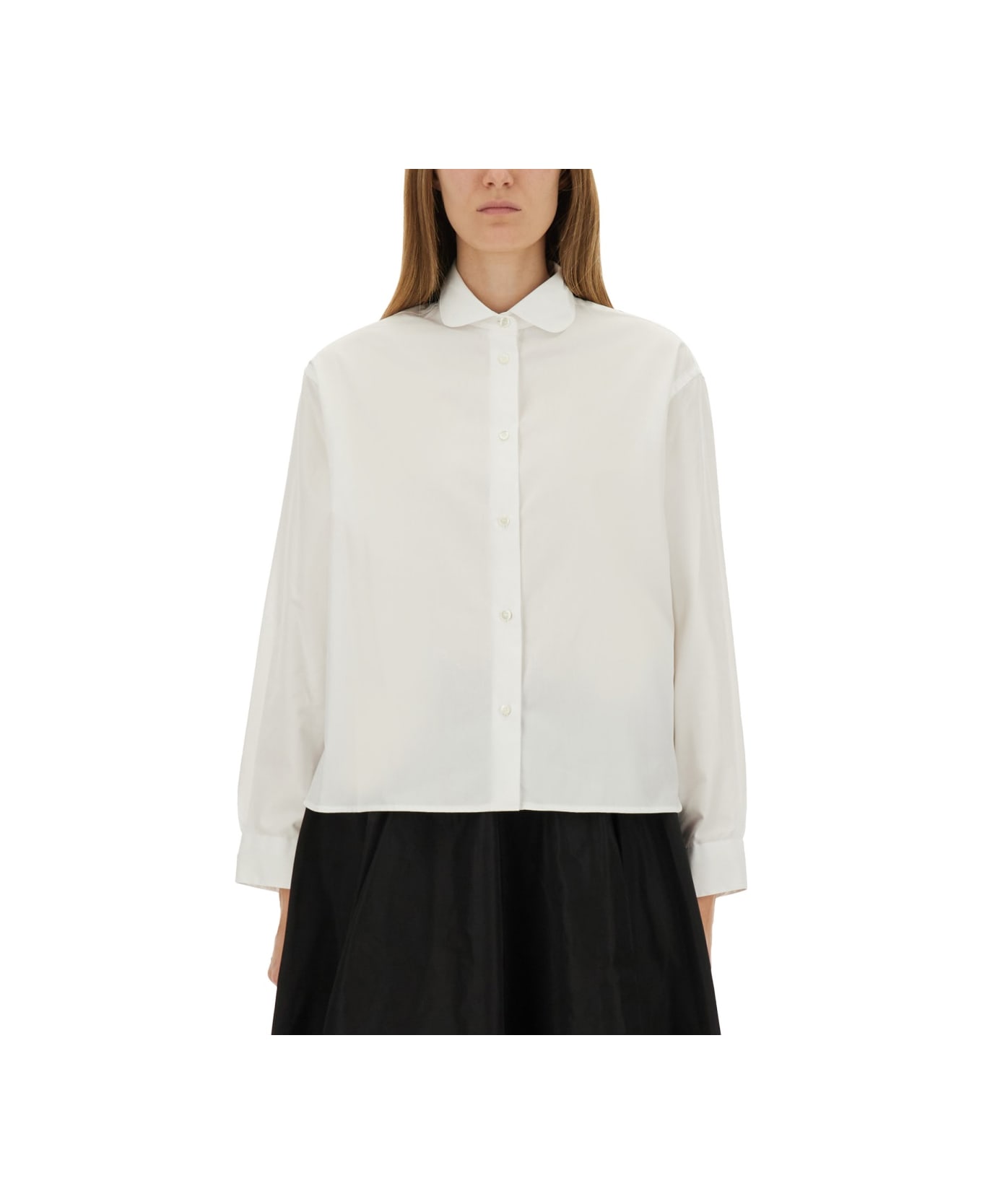 Aspesi Cotton Poplin Boxy Shirt - WHITE