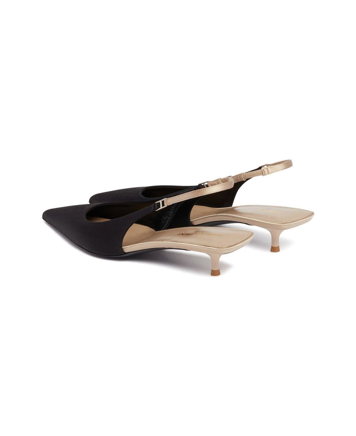 Saint Laurent Cherish Slingback Pumps - Nero Partridge Pink