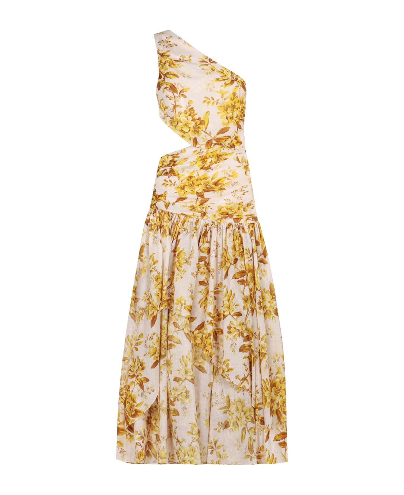 Zimmermann Golden Asymmetric Dress - White
