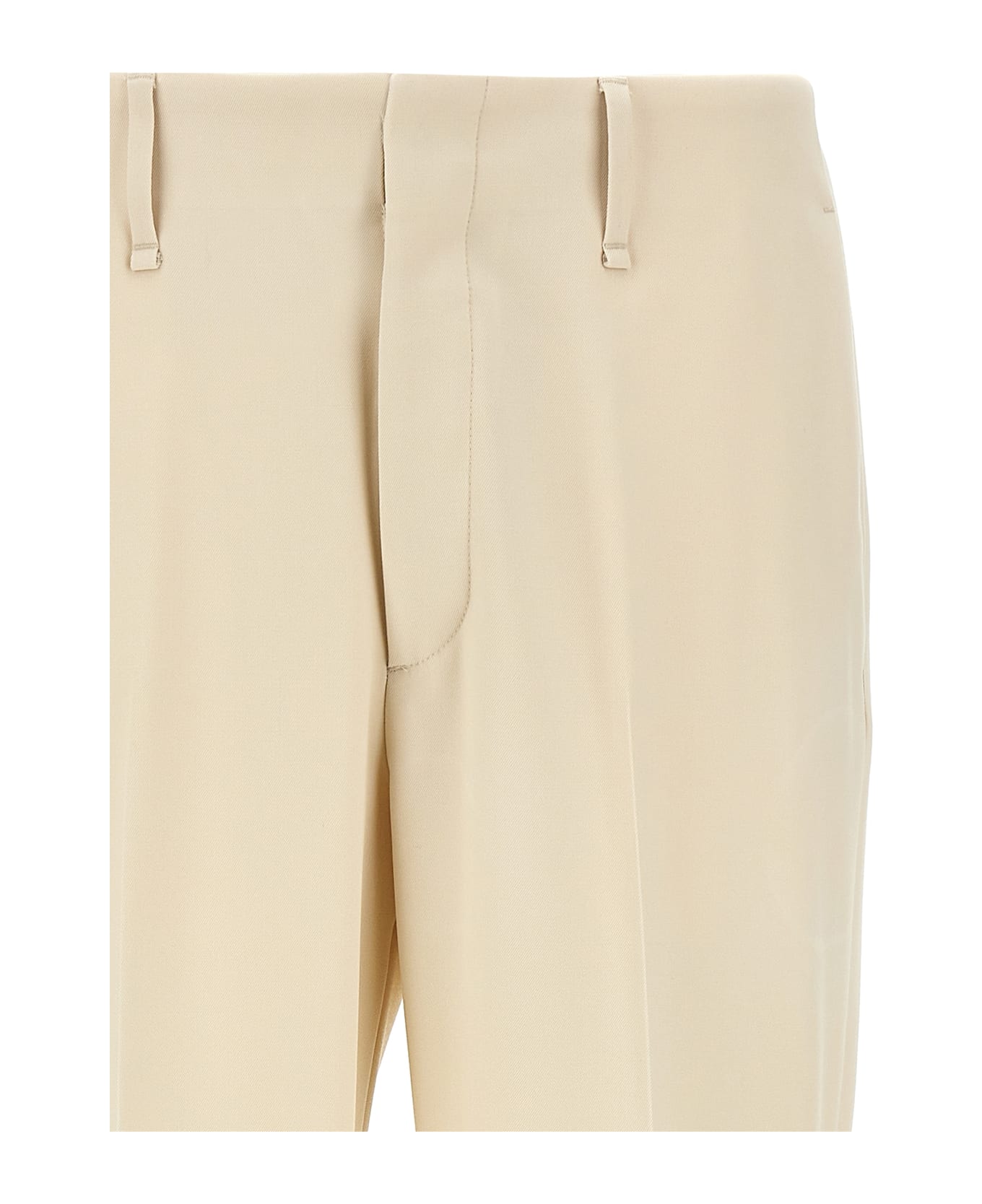 Fendi Ivory Gabardine Pant - White