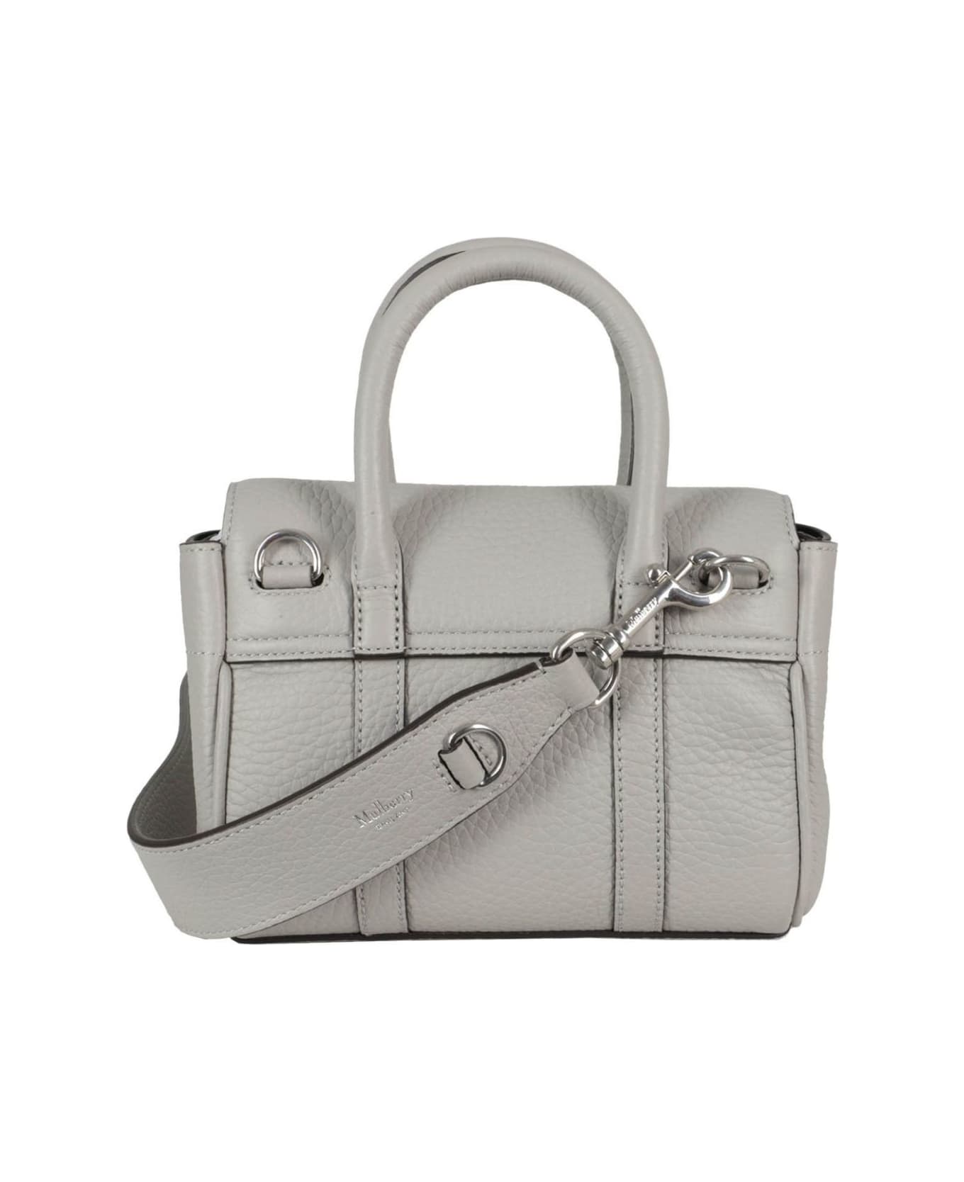 Mulberry Mini Bayswater Heavy Grain - Pale Grey