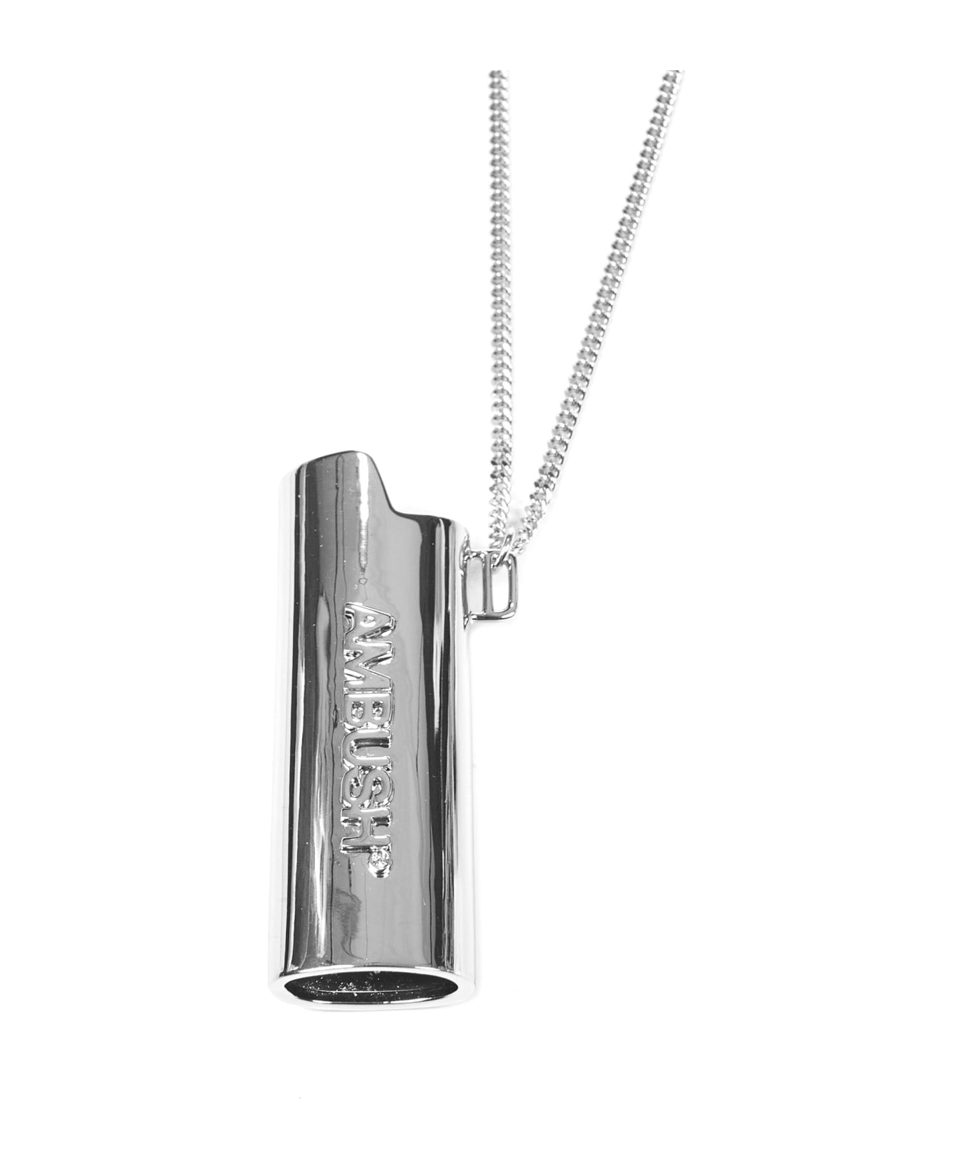 AMBUSH Lighter Case Necklace - Silver