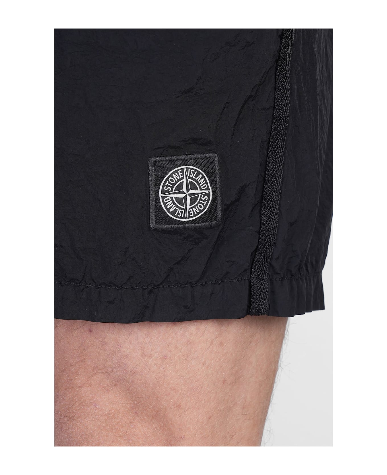 Stone Island Beachwear In Black Polyamide - black