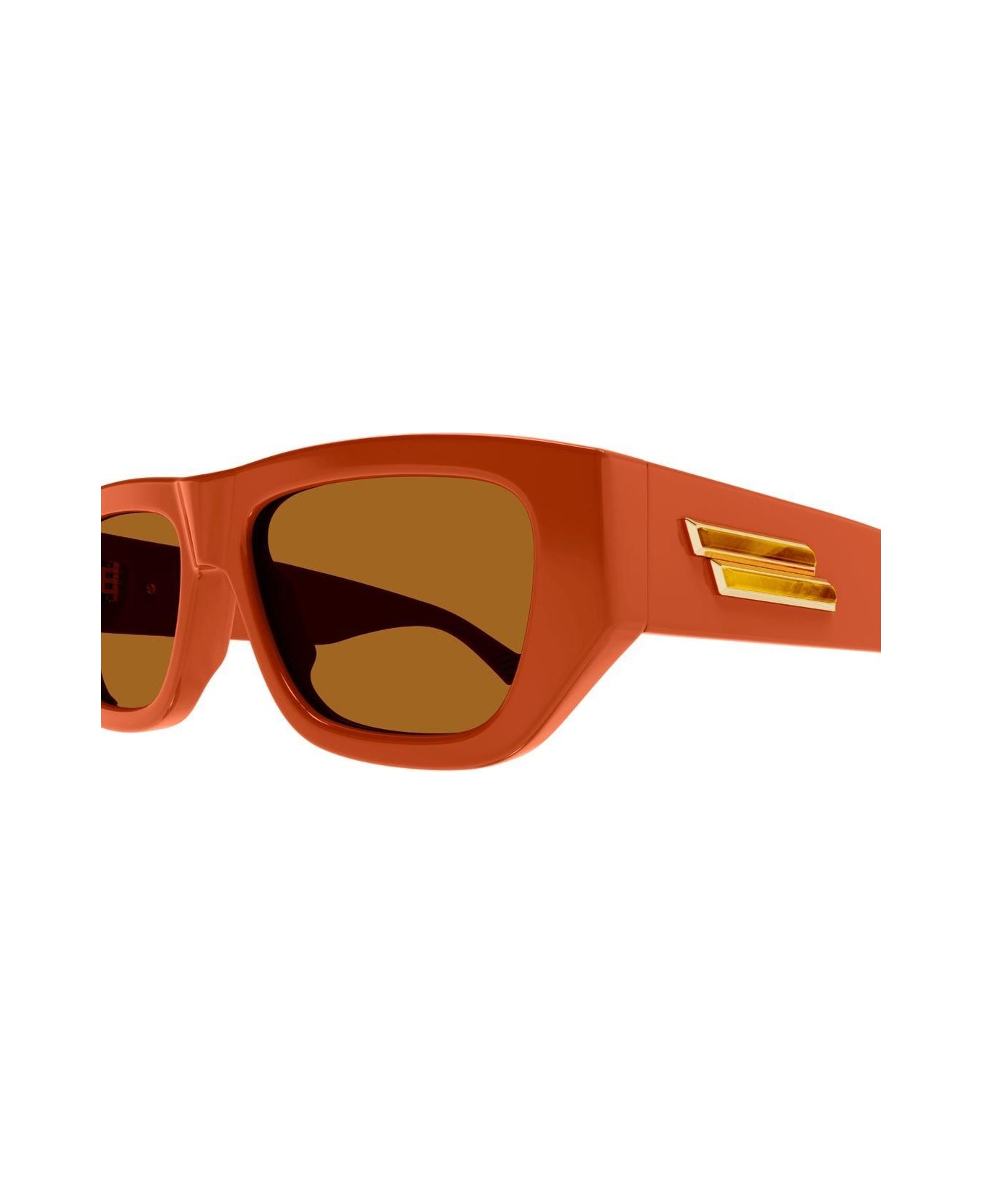 Bottega Veneta Eyewear Rectangular Frame Sunglasses - 004 orange orange brown