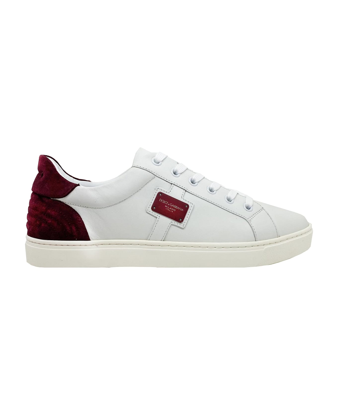Dolce & Gabbana Logo Leather Sneakers - White