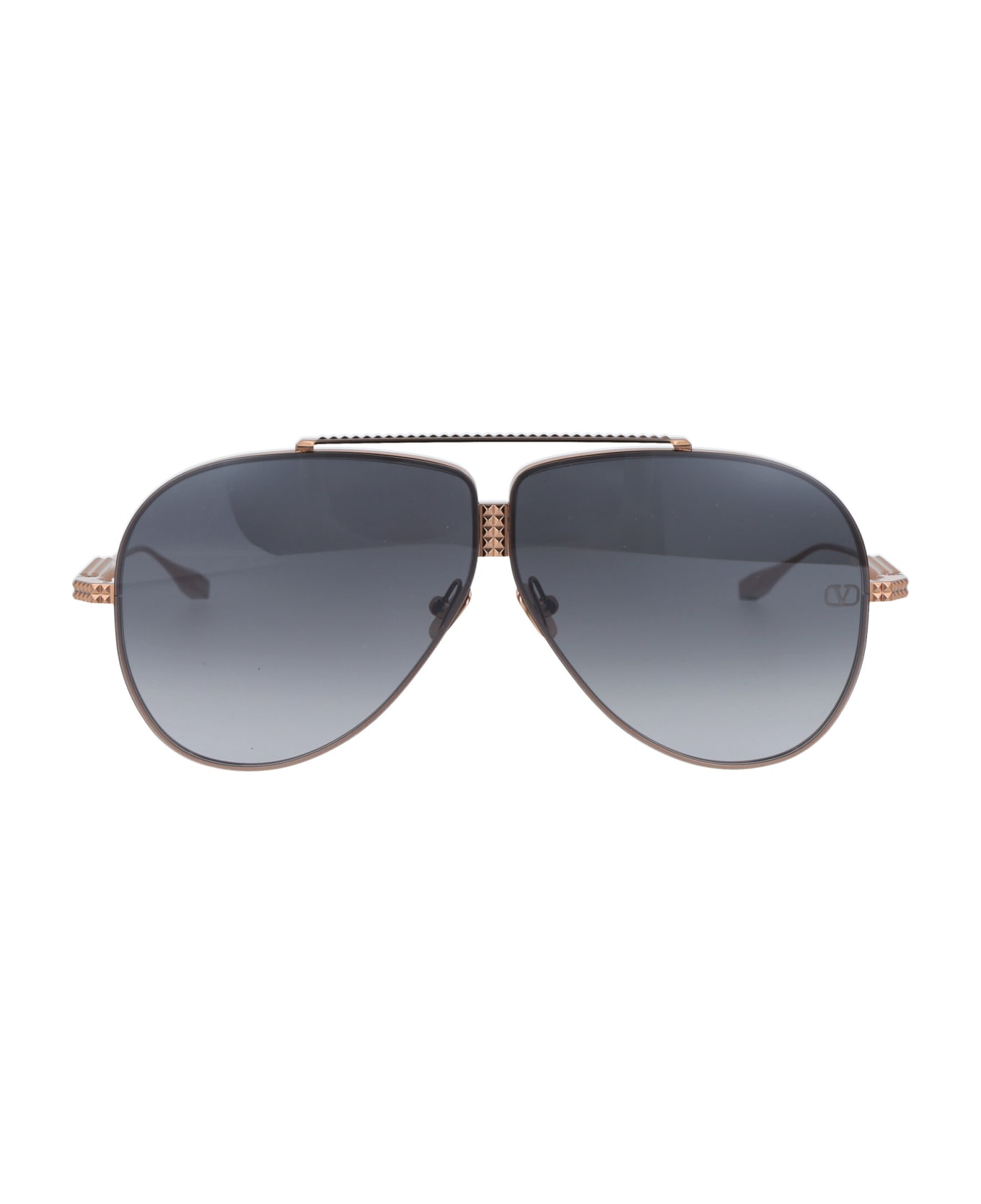 Valentino Eyewear Xvi Sunglasses - ROSE GOLD W/ DARK GREY BLACK FLASH MIRROR