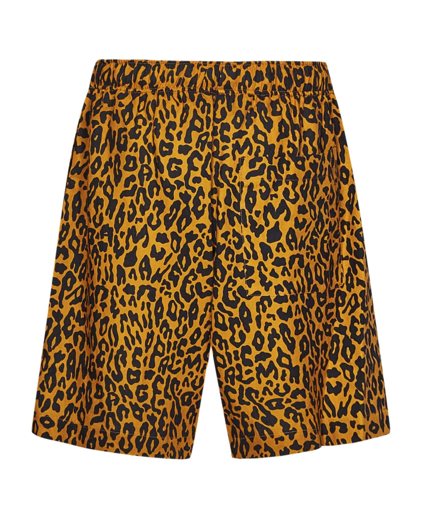 Palm Angels Leopard Printed Drawstring Shorts - Orange