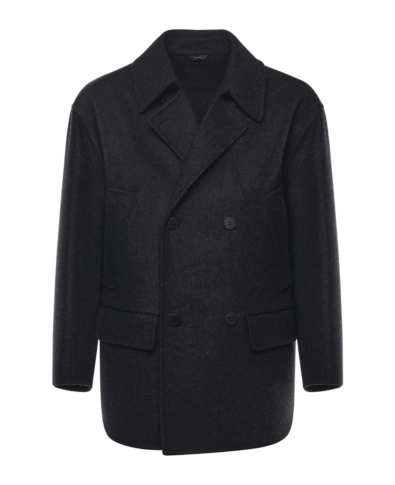 Fendi Wool Pea Coat - Black