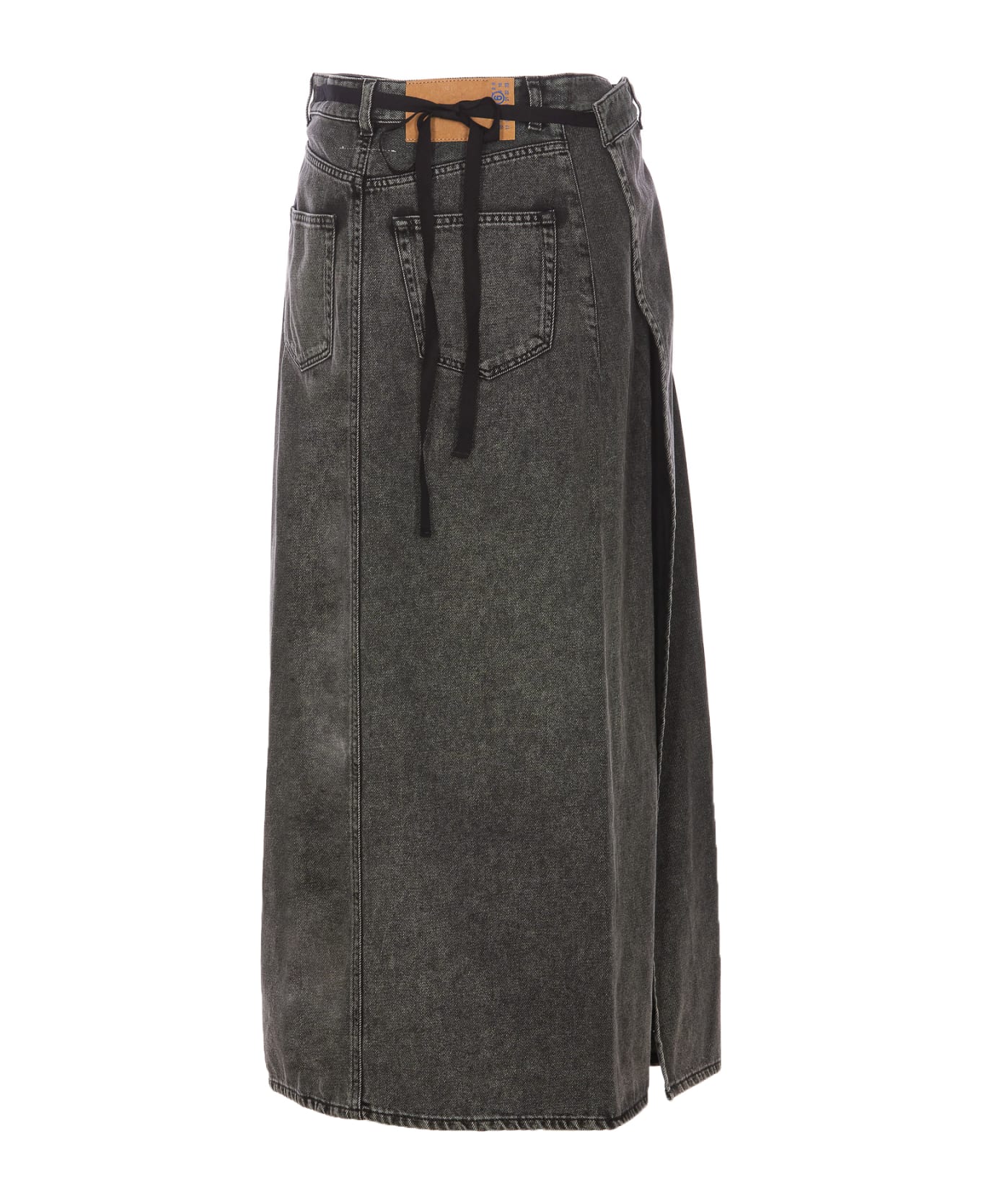 MM6 Maison Margiela Long Denim Skirt - Black