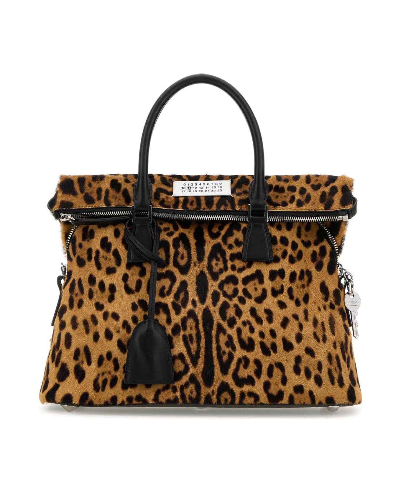 Maison Margiela Printed Calf Hair Medium 5ac Handbag - LEOPARDBLACK