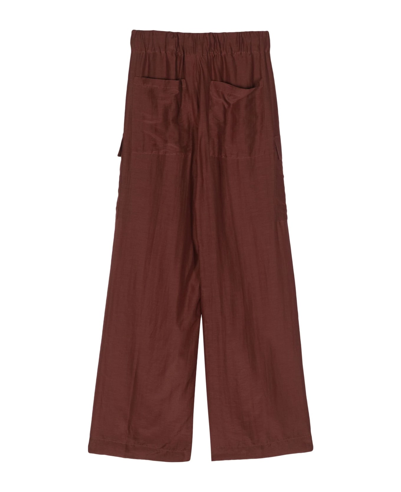 SEMICOUTURE Brown Cotton-silk Blend Trousers - Brown ボトムス