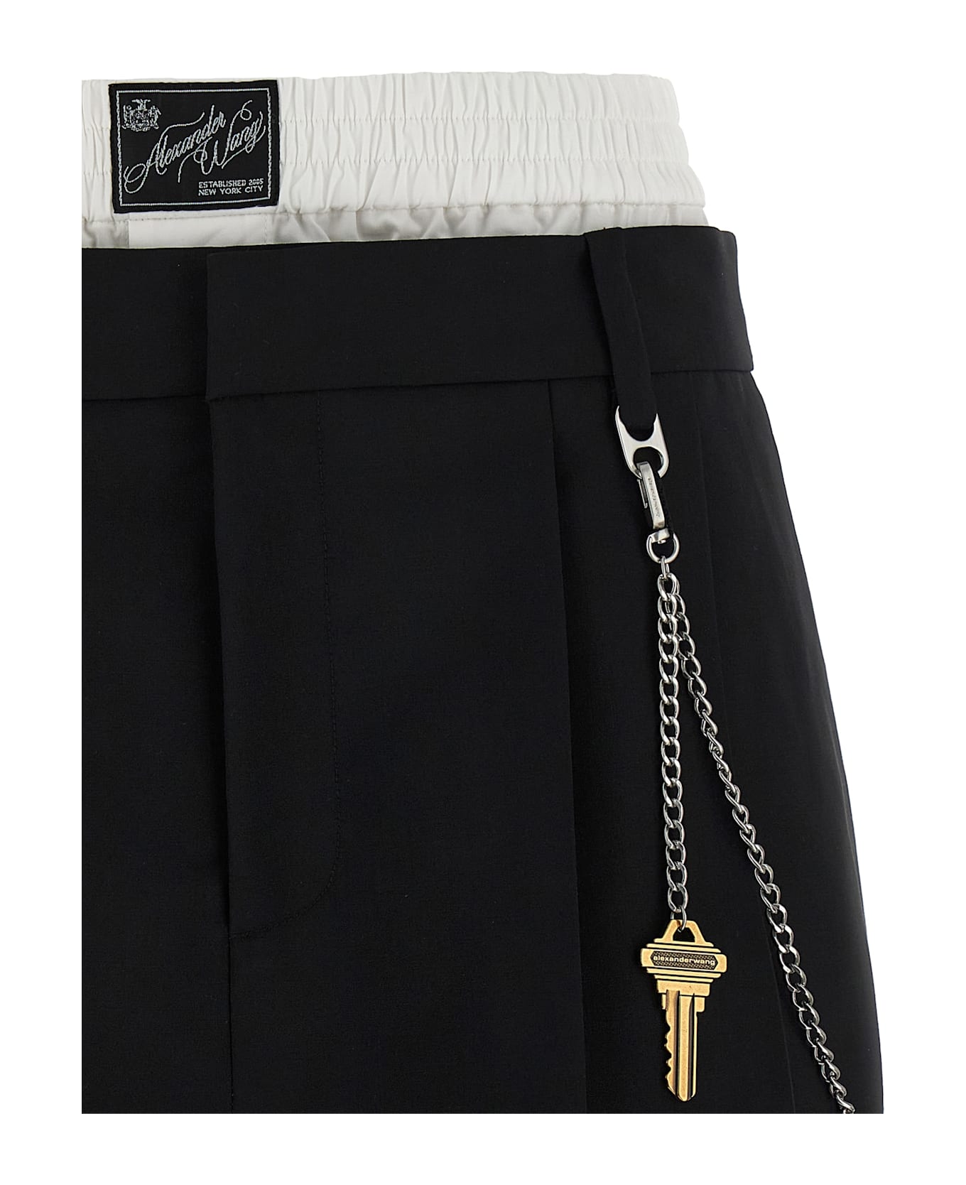 Alexander Wang 
pre-styled Pleated W/chain
 Skort - White/Black