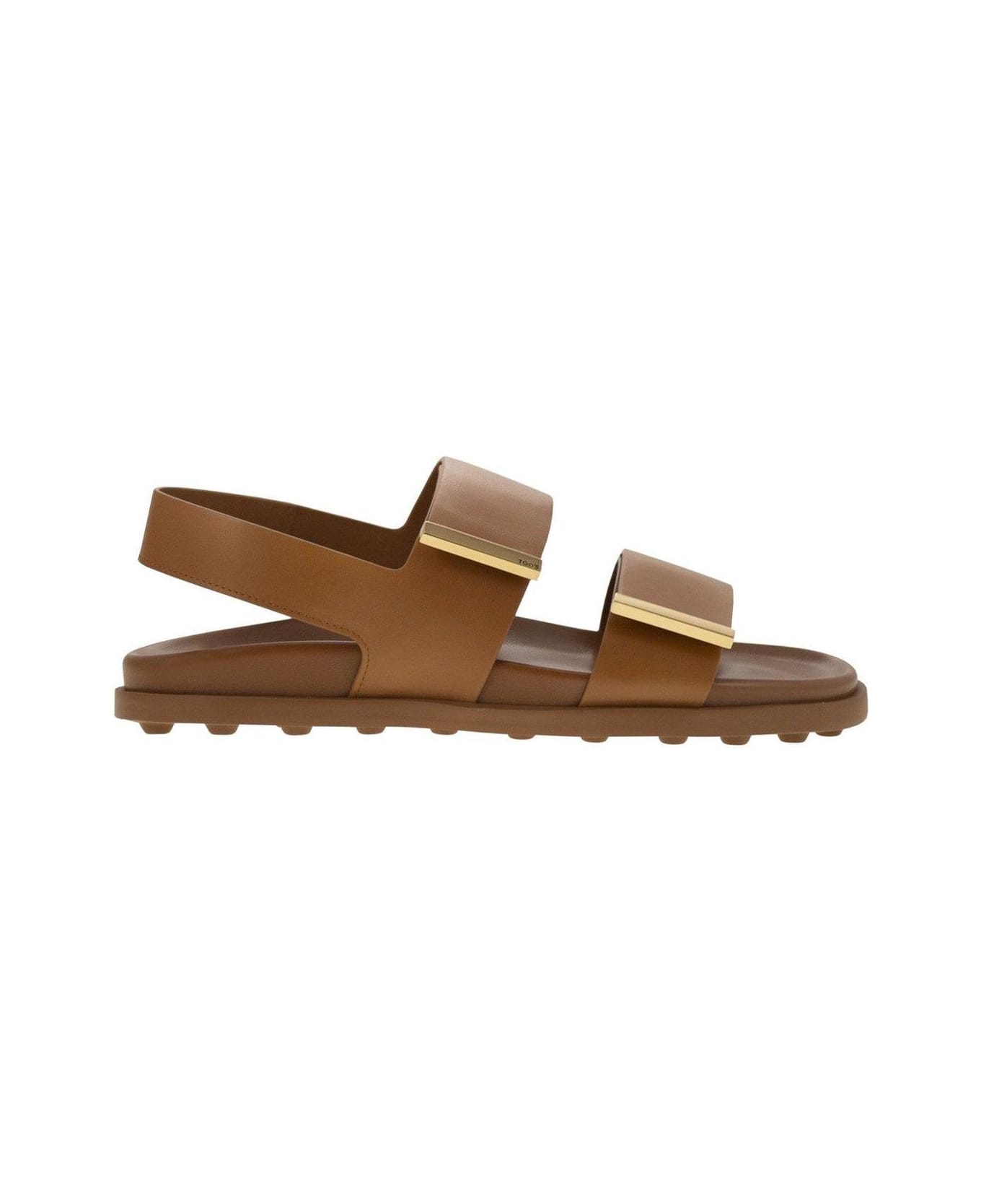 Tod
s Logo Engraved Slip-on Sandals - Kenia Scuro