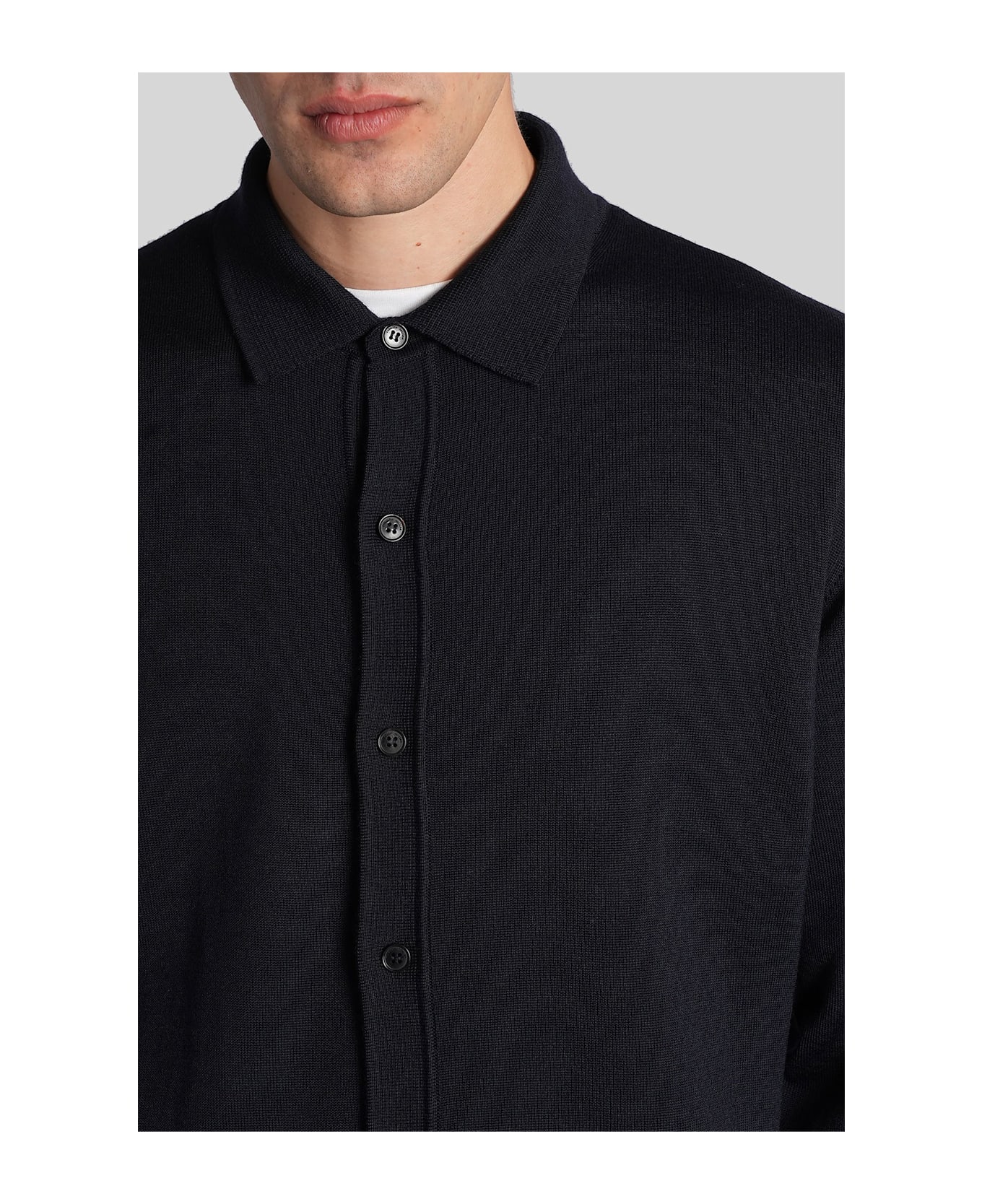 Roberto Collina Cardigan In Blue Wool - blue