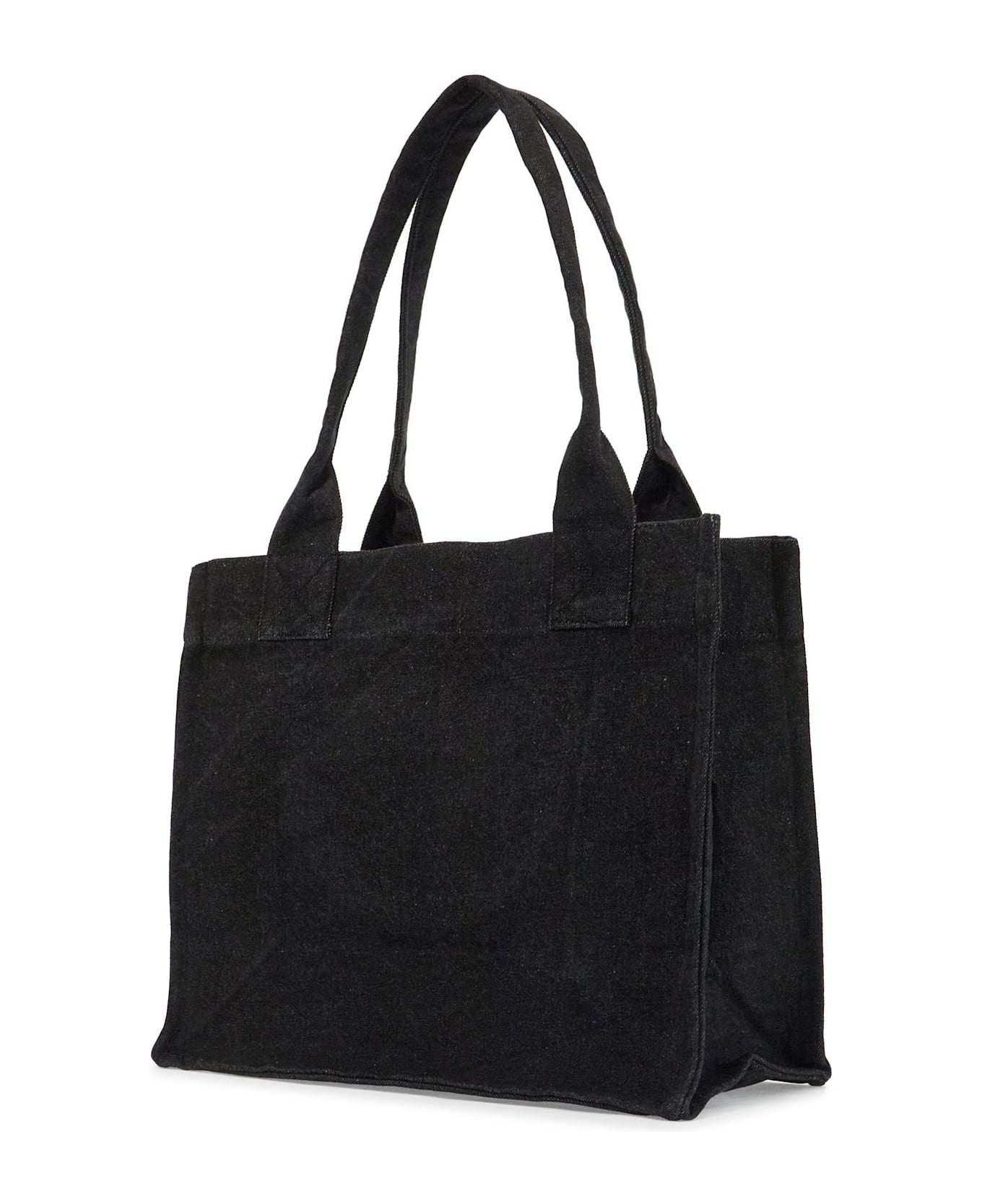 Ganni Large Denim Easy Shopper Tote - Black