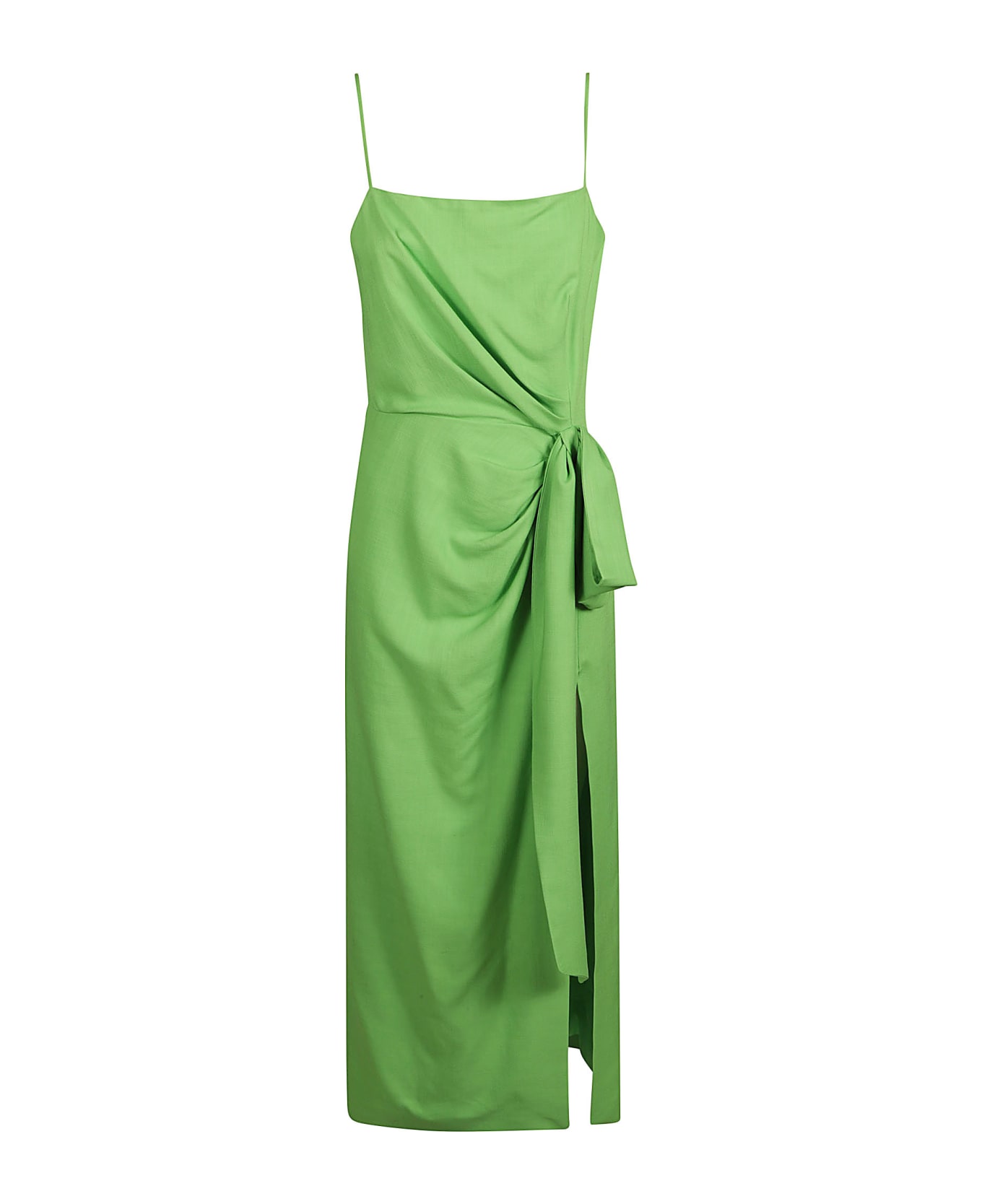 MSGM Draped Sleeveless Dress - Acid Green