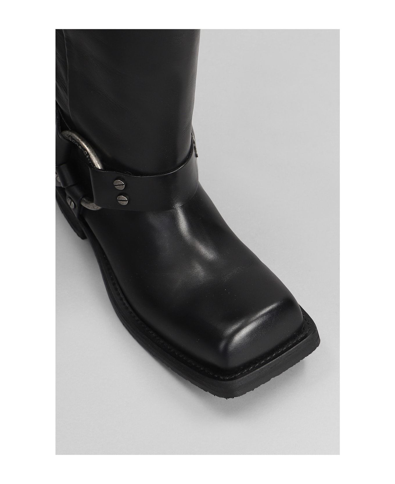 Acne Studios Low Heels Boots In Black Leather - black ブーツ
