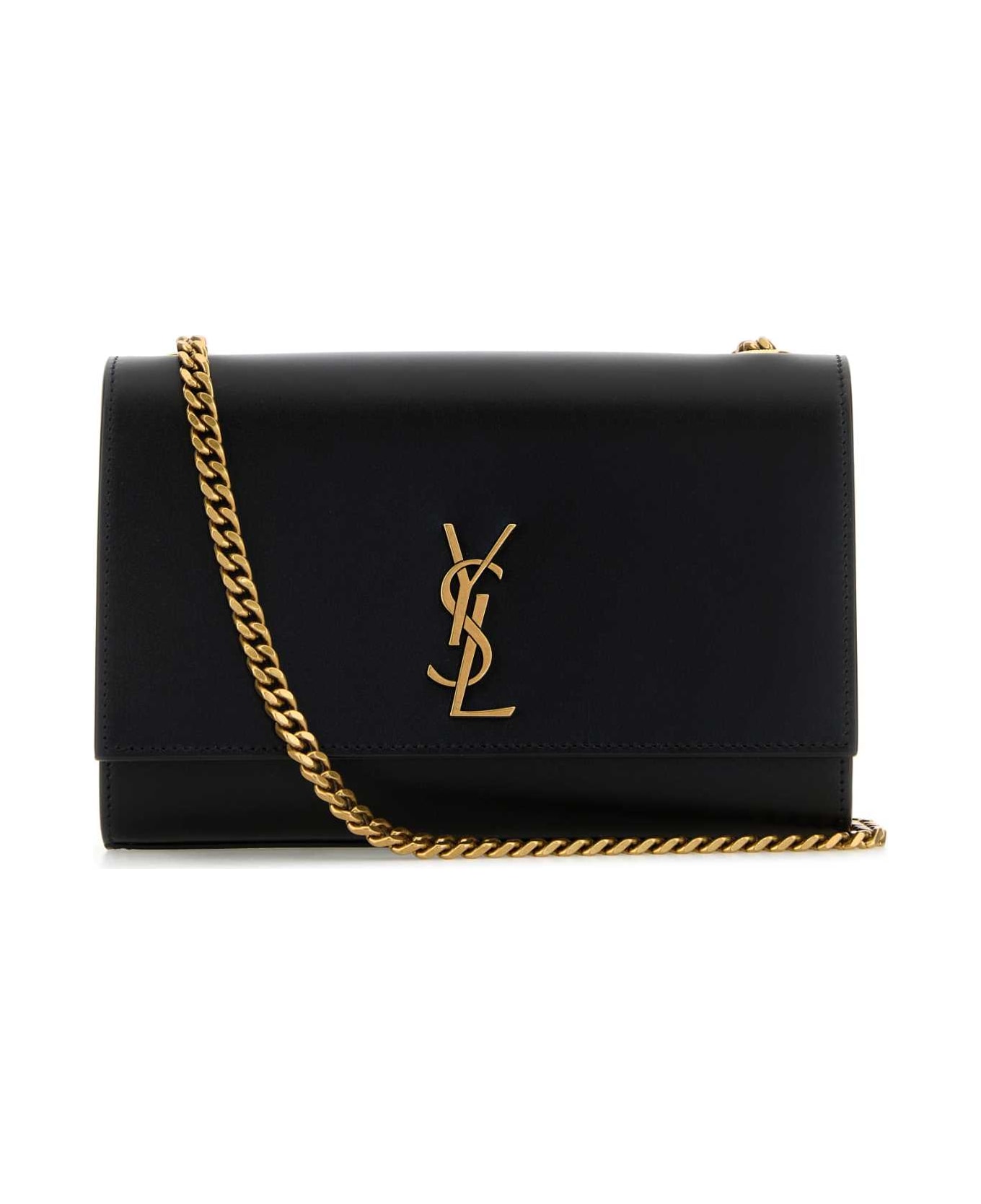Saint Laurent Black Leather Kate Crossbody Bag - NERO