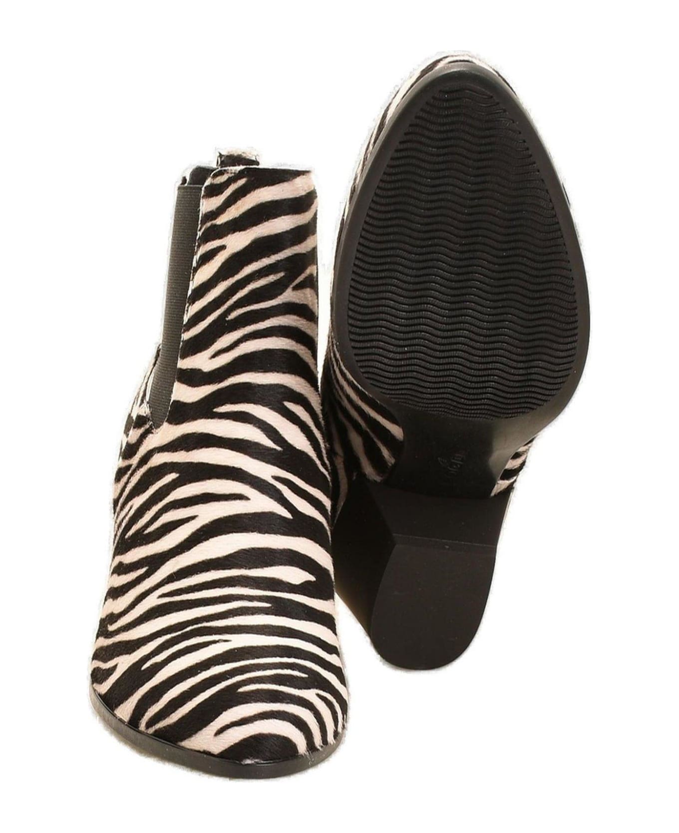 Hogan H401 Chelssea Zebra Print Ankle Boots Hogan - WHITE ブーツ