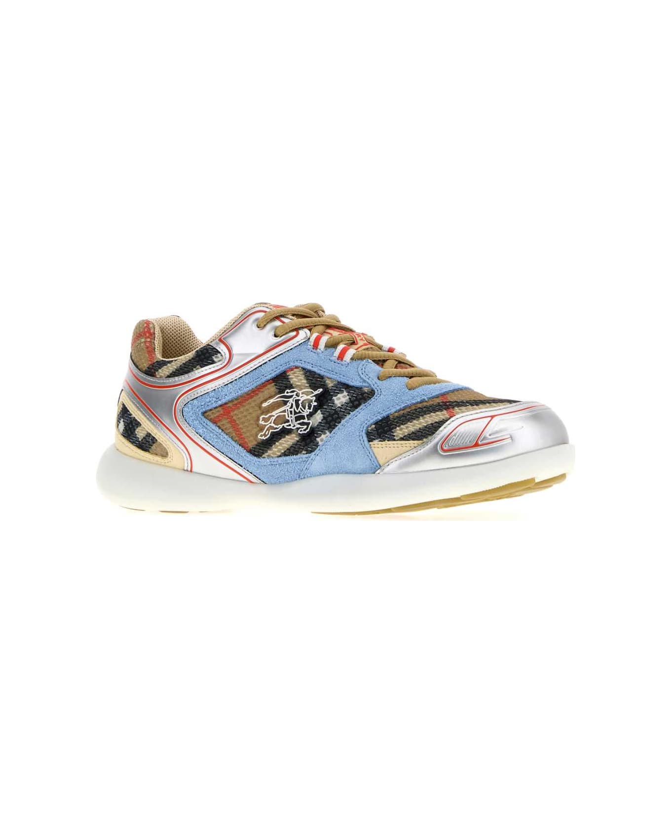 Burberry Multicolor Mesh And Suede Matrix Sneakers - SANDIPCHECK