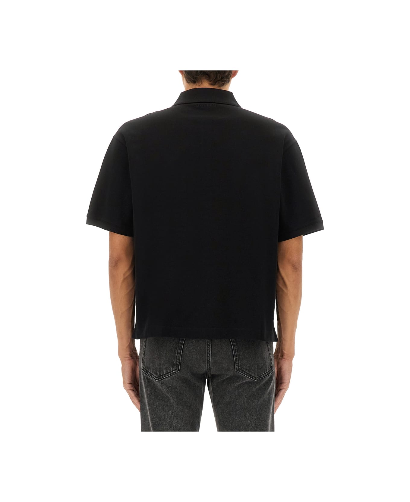 Alexander McQueen Polo Shirt "ceremonial Boxy" - BLACK