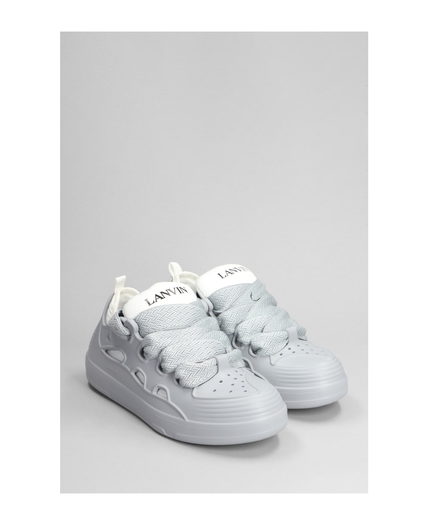 Lanvin Curb Block Sneakers In Grey Polyethylene - Pearl Grey スニーカー