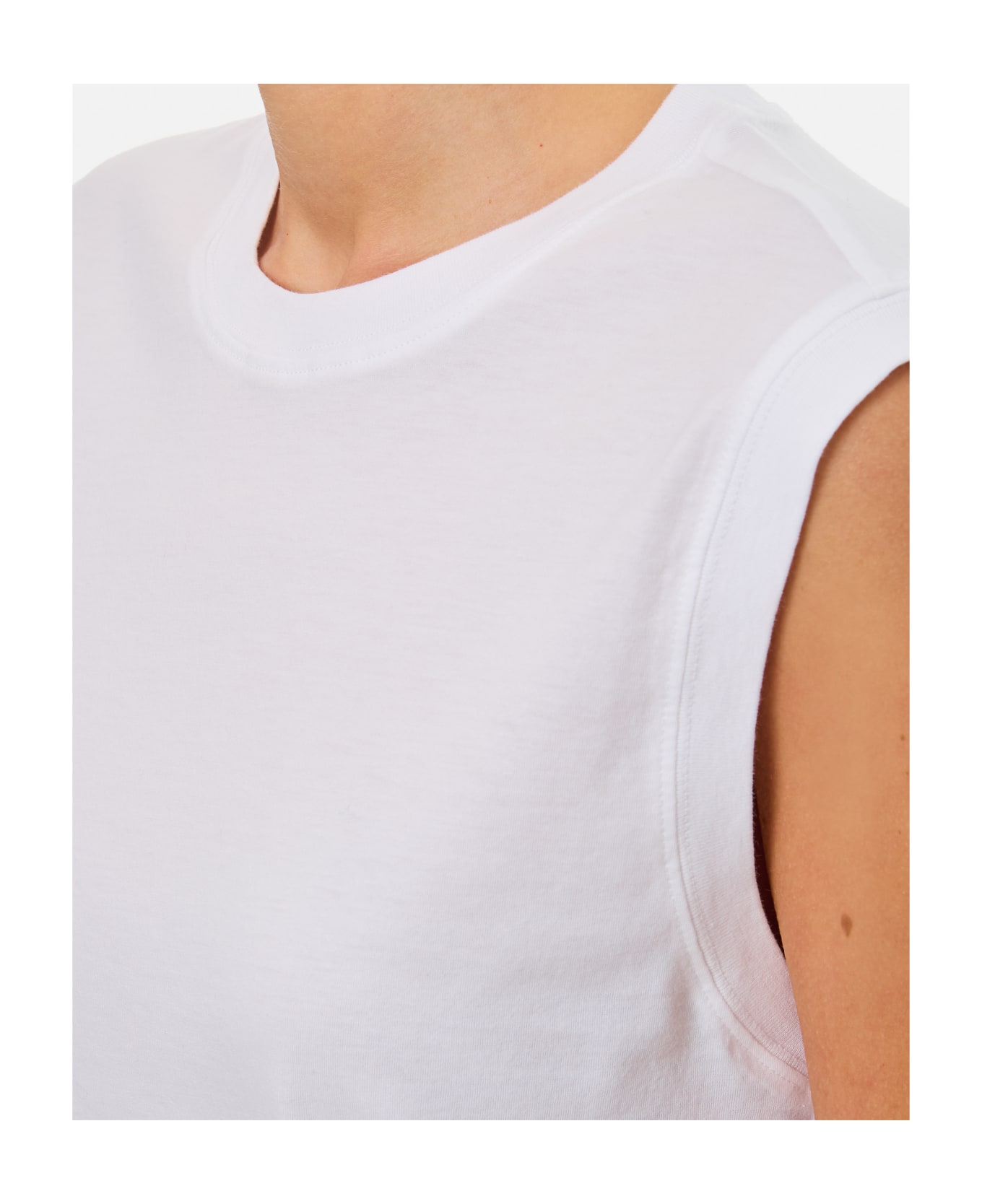 Frame Muscle Crew Tank Top - White