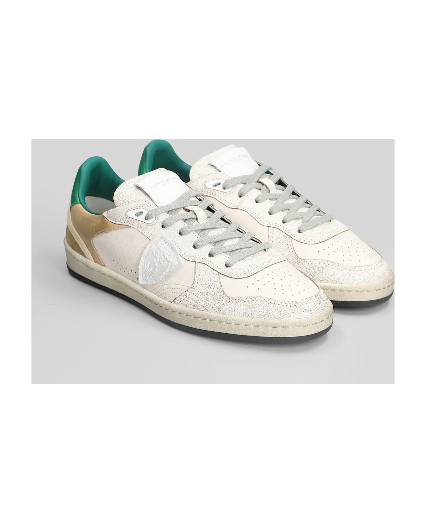 Philippe Model Pgal Low Sneakers In White Leather - white