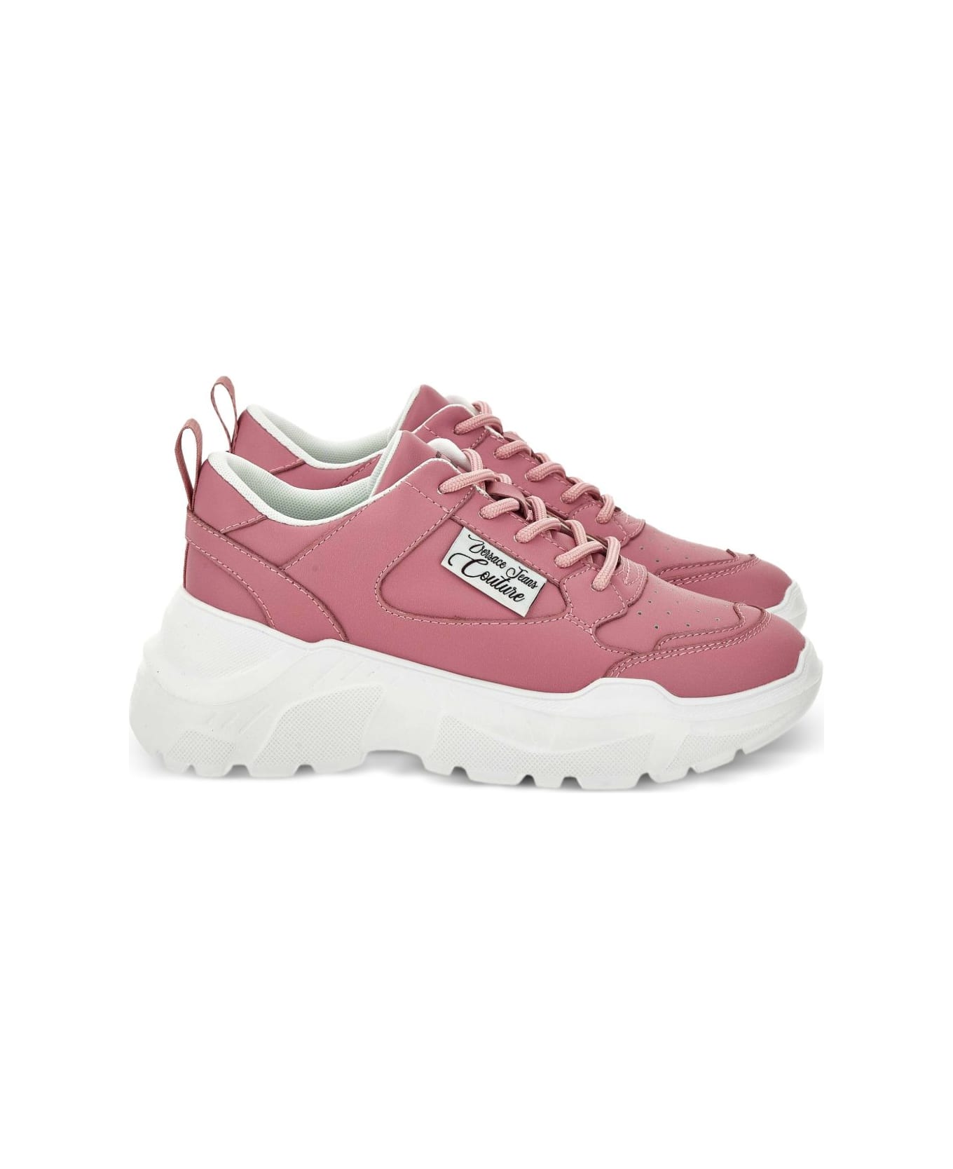 Versace Jeans Couture Sneakers With Logo Plaque - Pink