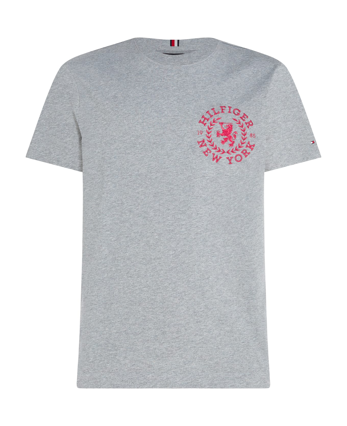 Tommy Hilfiger Jersey T-shirt With Emblem - MEDIUM GREY HEATHER/MULTI