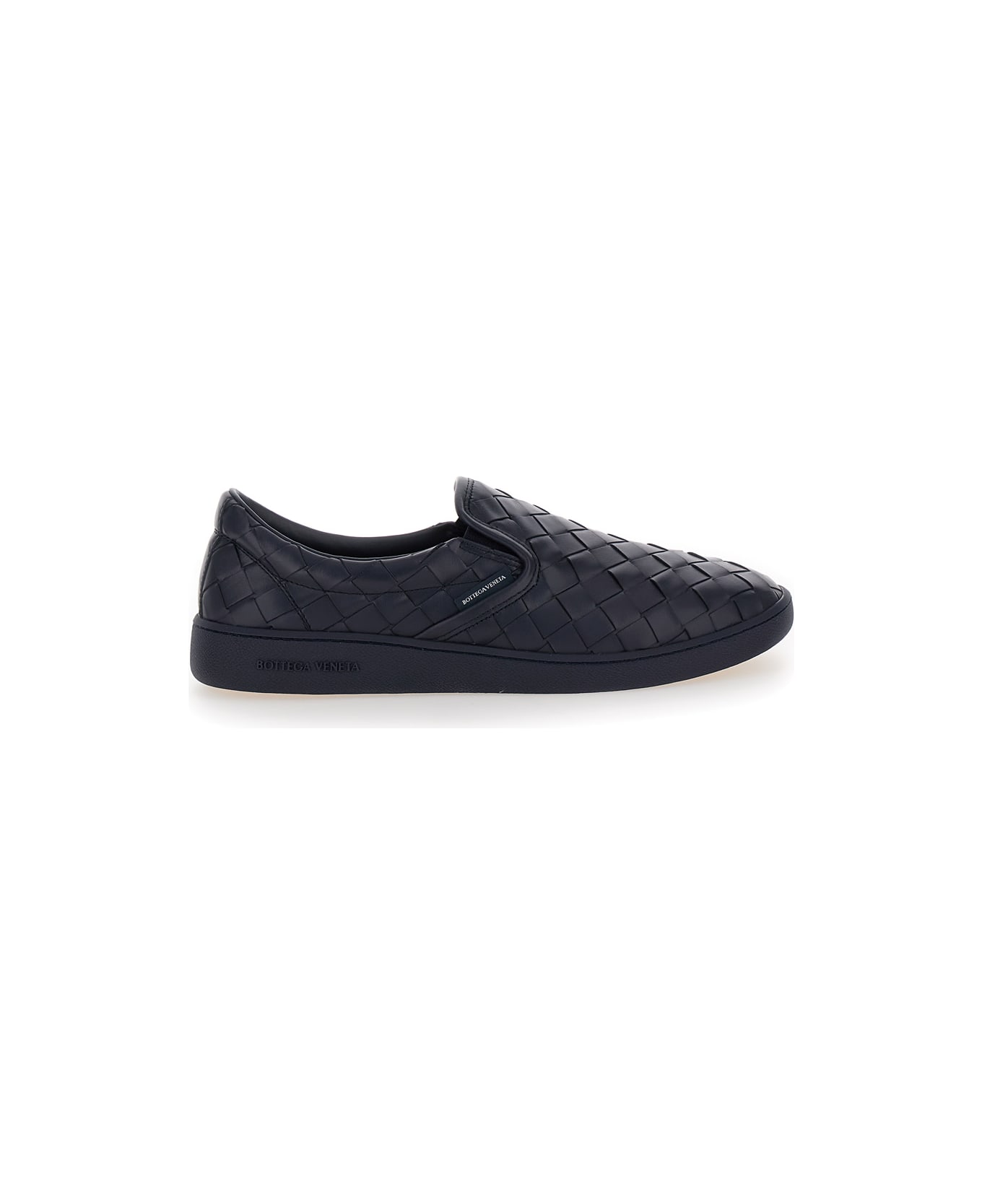 Bottega Veneta Intrecciato Leather Sneakers - Blue