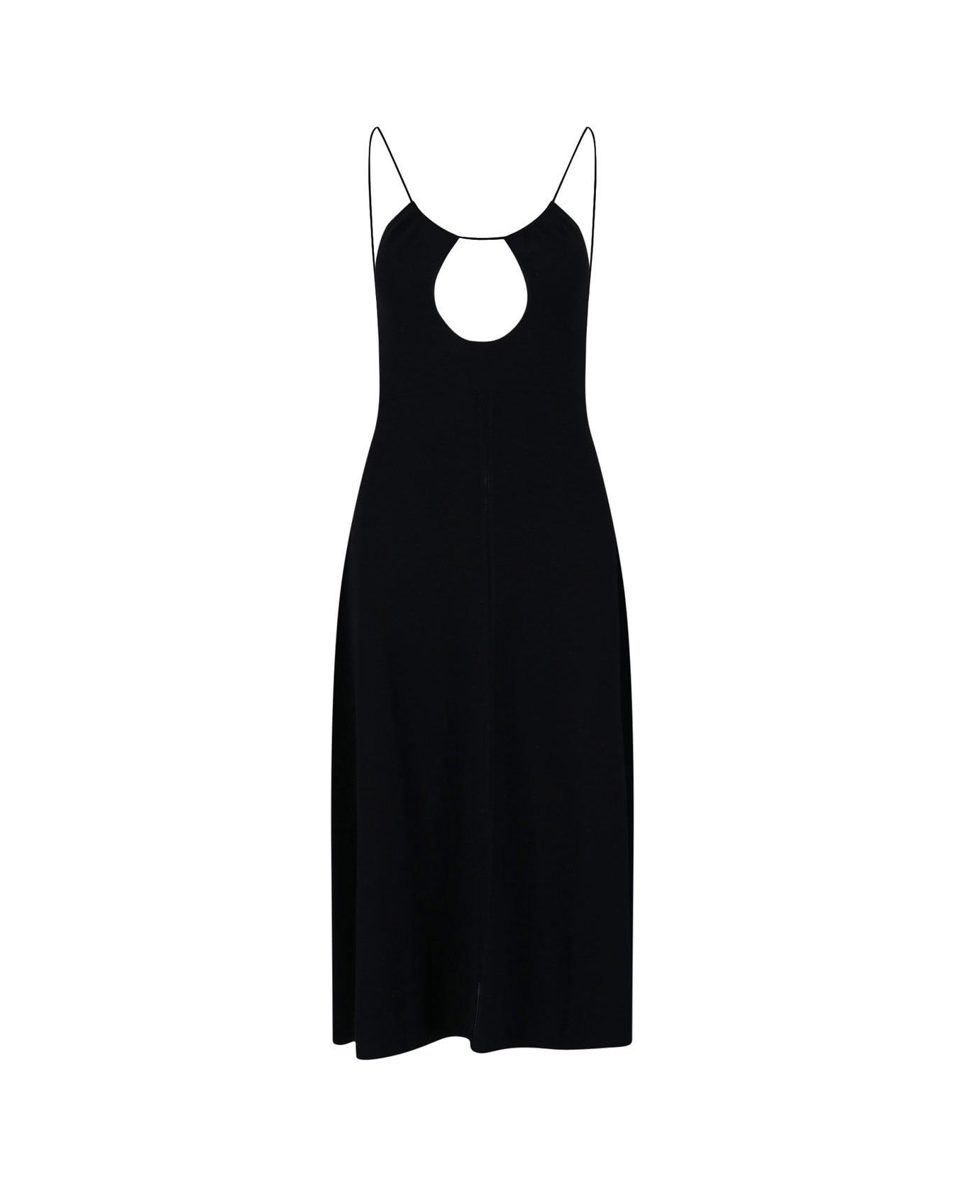 Saint Laurent Cut-out Sleeveless Maxi Dress - BLACK