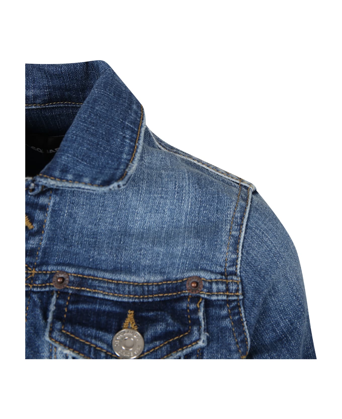 Dsquared2 Denim Jacket For Kids With Logo - Denim コート＆ジャケット