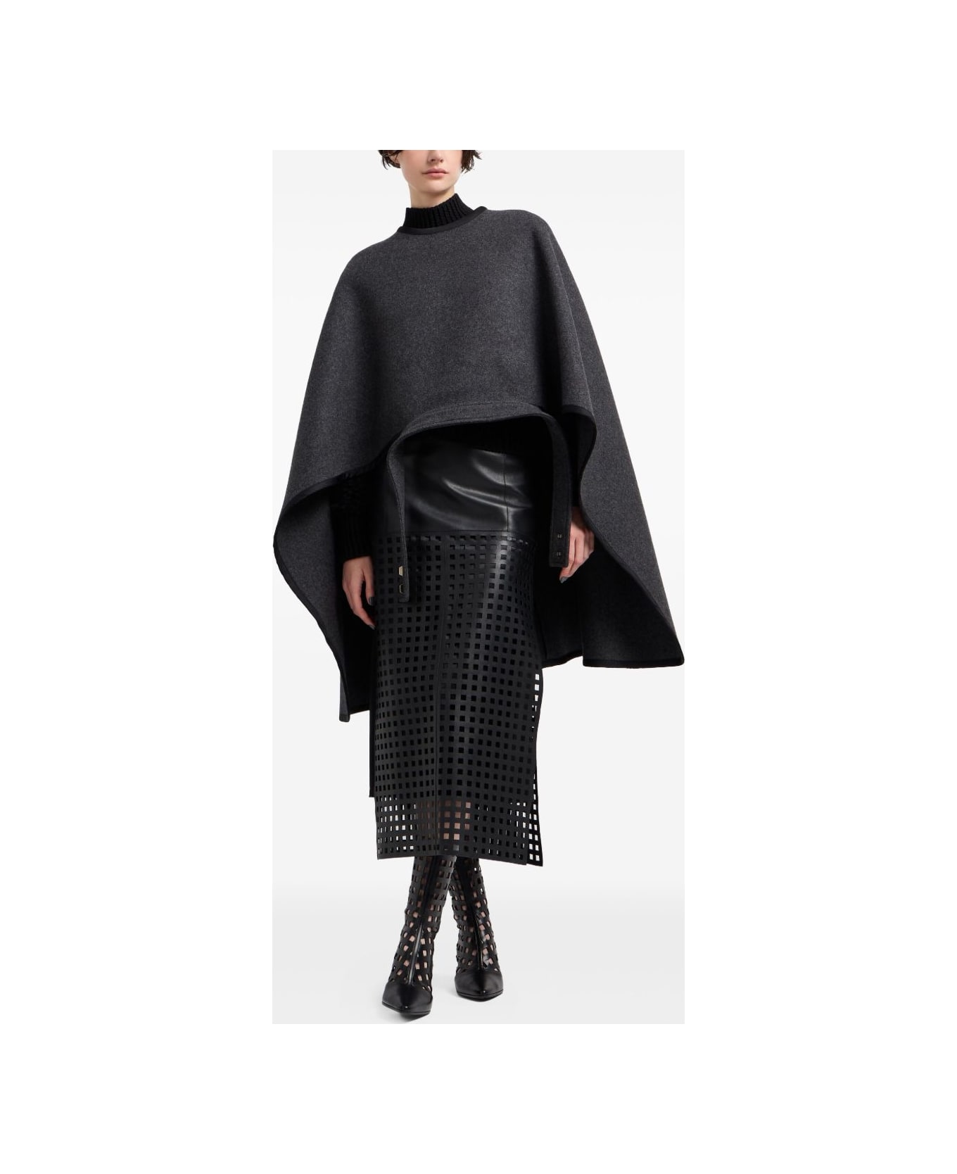 Emporio Armani Leather Skirt - Black