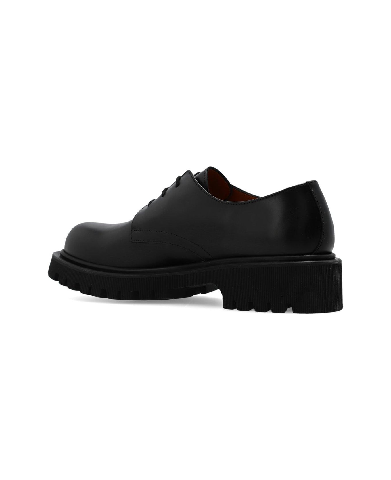 Common Projects Logo Printed Derby Shoes - BLACK