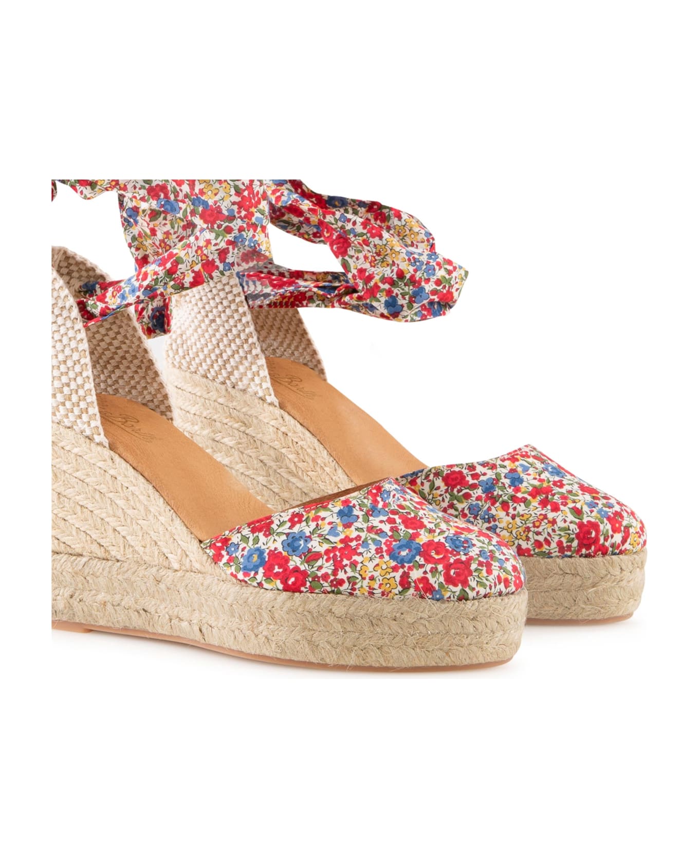 MC2 Saint Barth Espadrillas With High Wedge And Ankle Lace - RED