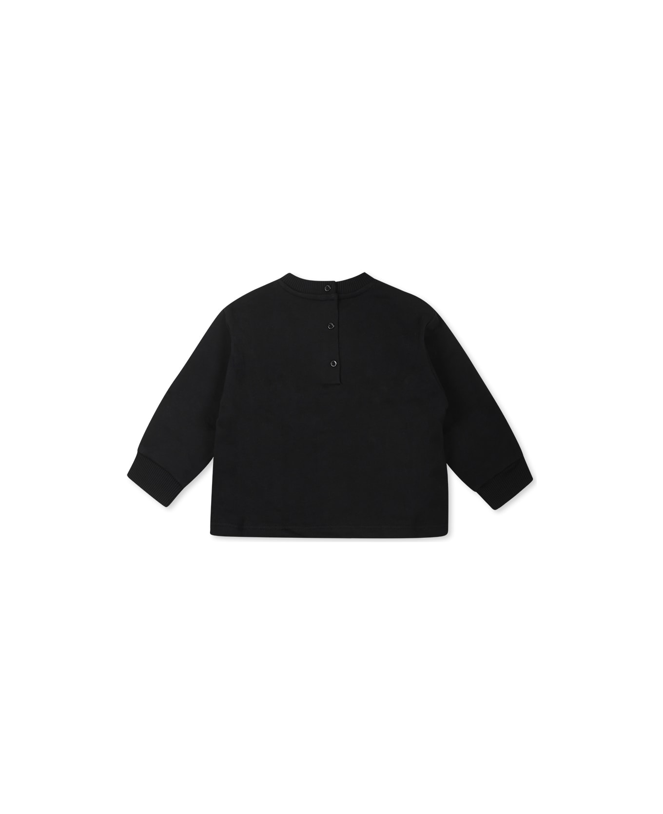 Balmain Black Sweatshirt For Baby Girl With Logo - Black