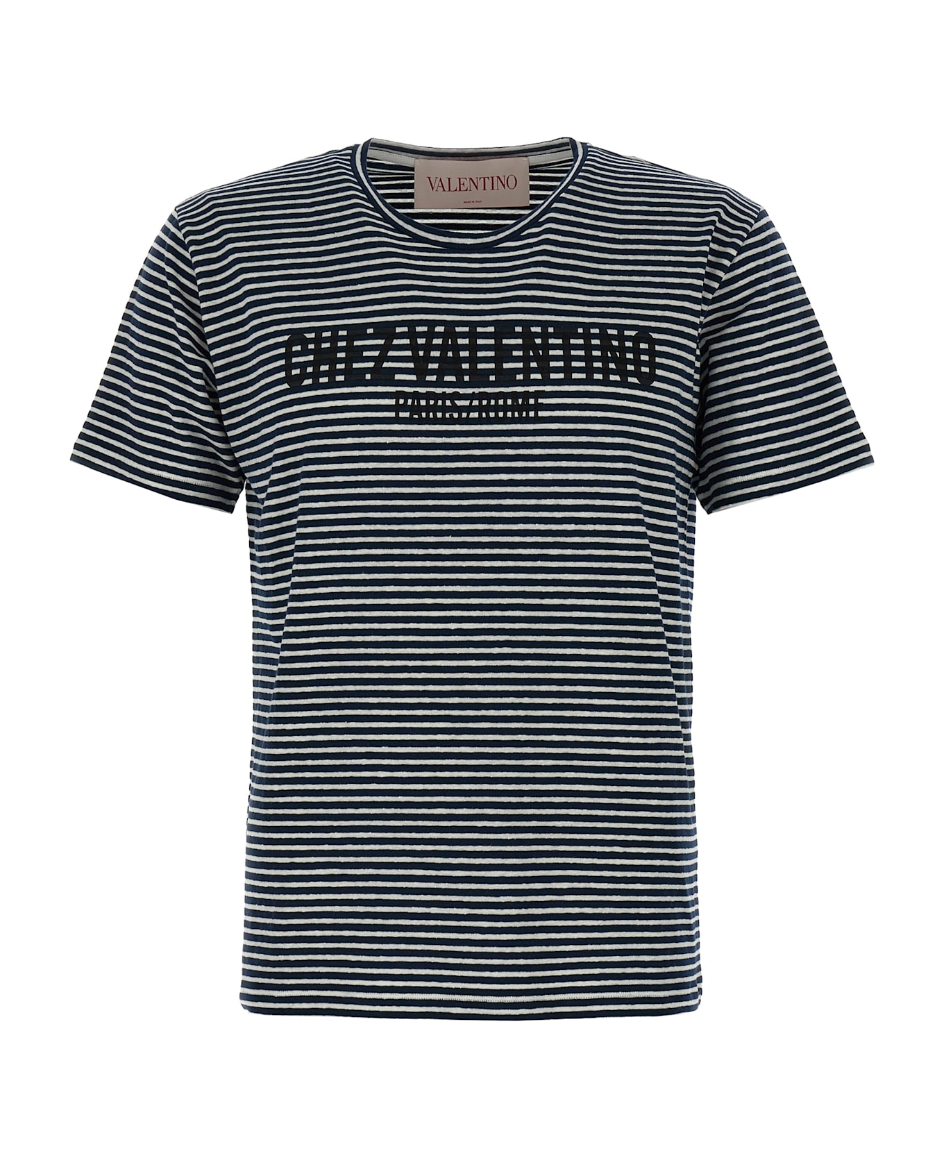 Valentino Garavani Valentino Garvani 'chez Valentino' Stripes T-shirt - Blue