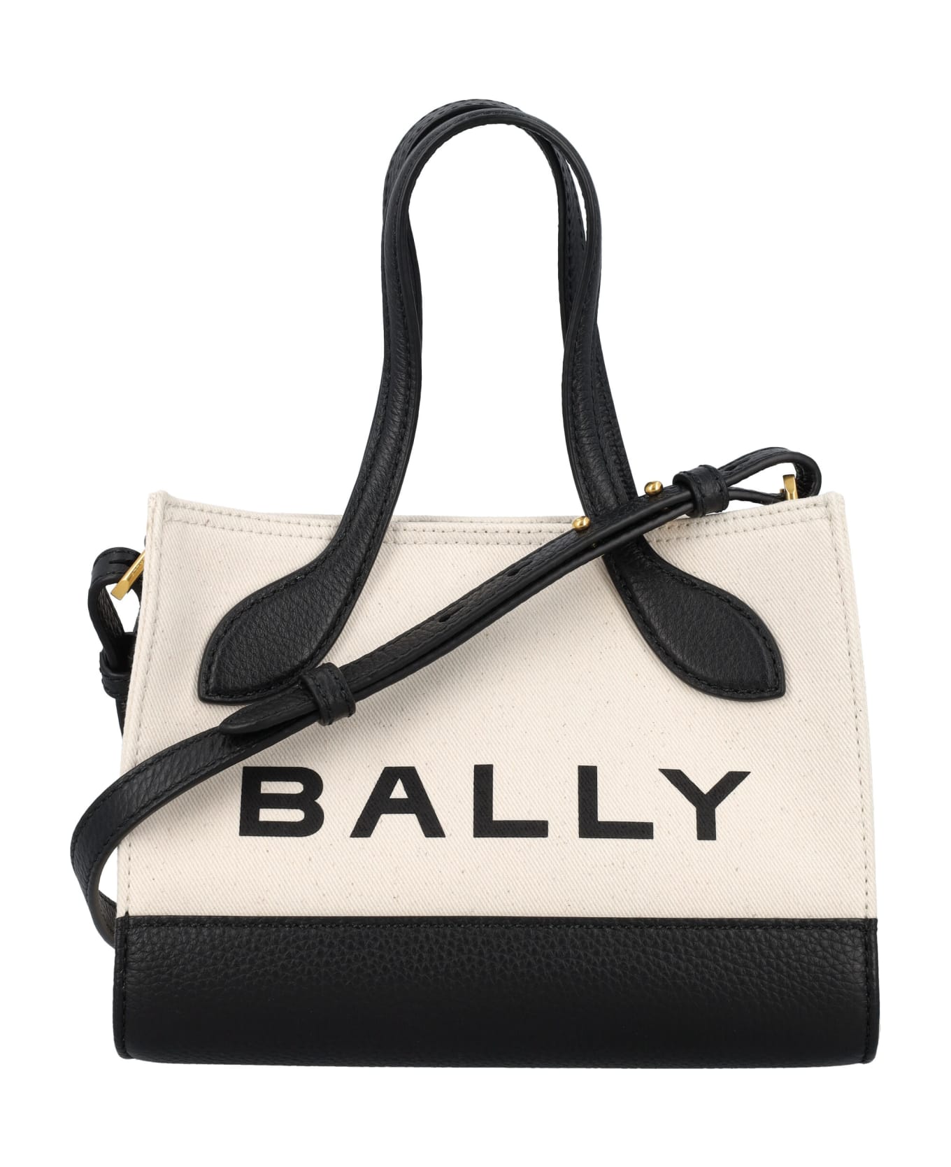 Bally Bar Crossbody Bag - NATURAL/BLACK+ORO