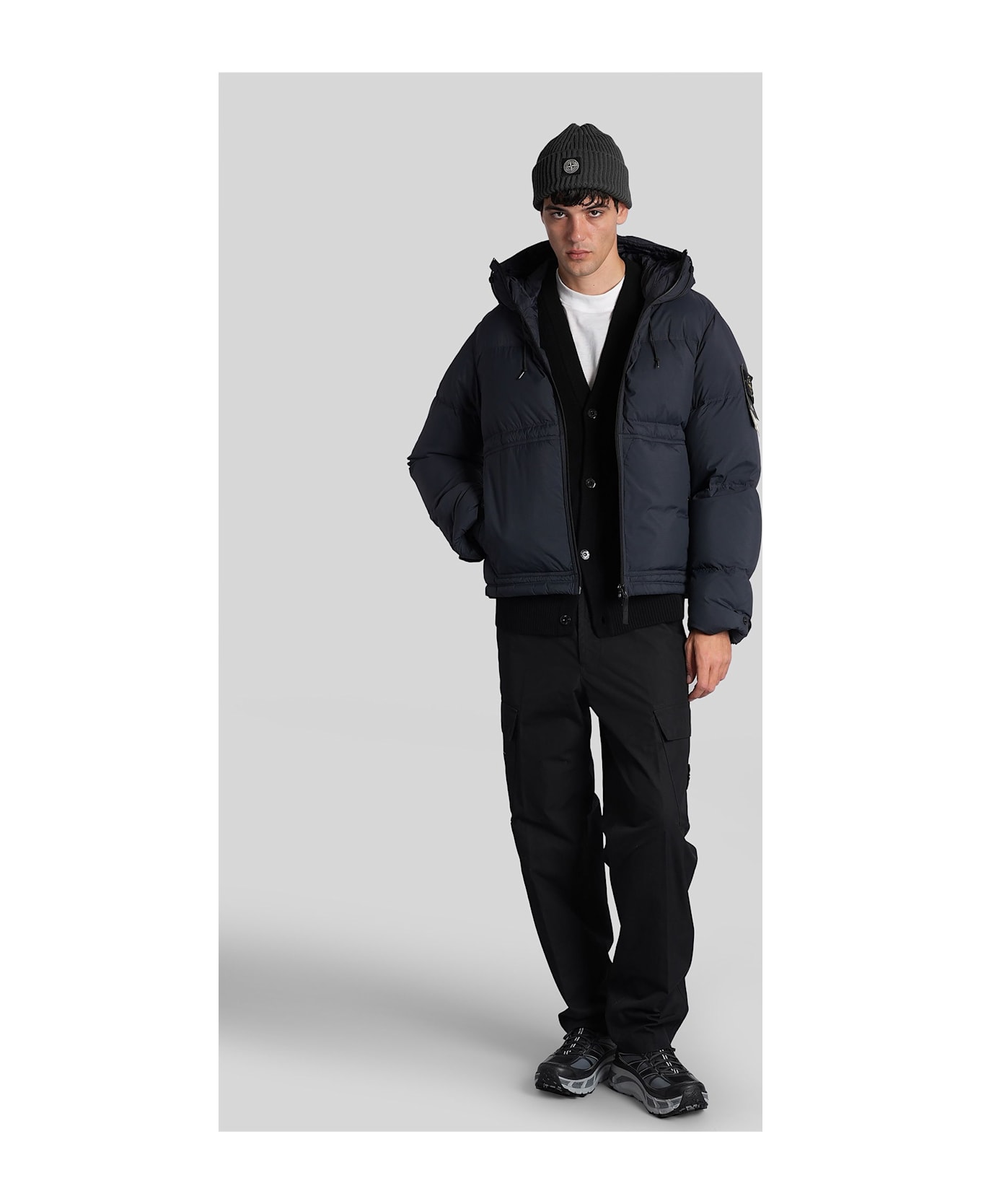 Stone Island Puffer In Blue Polyamide - blue