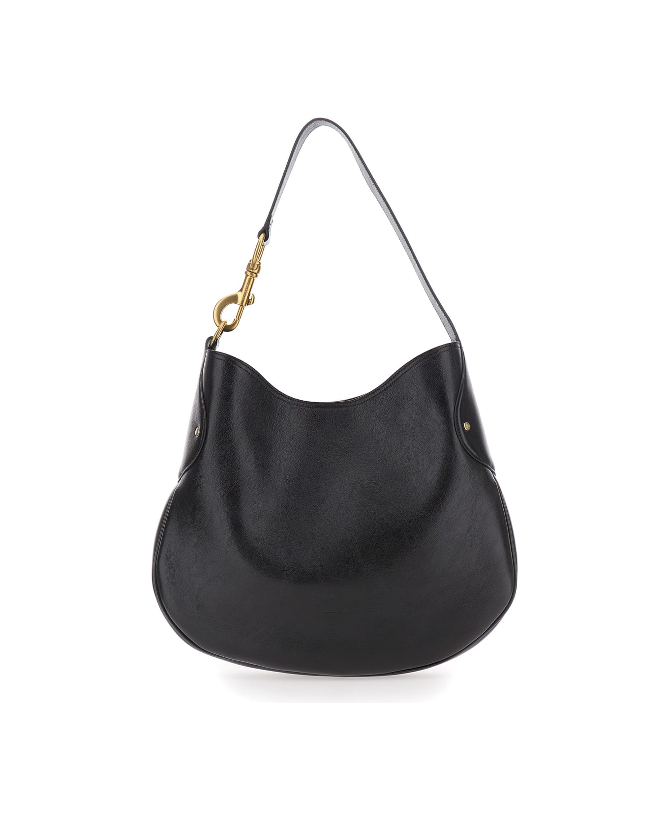 Mulberry 'hackney' Black Shoulder Bag With Shoulder Strap With Snap Hook In Leather Woman - Black