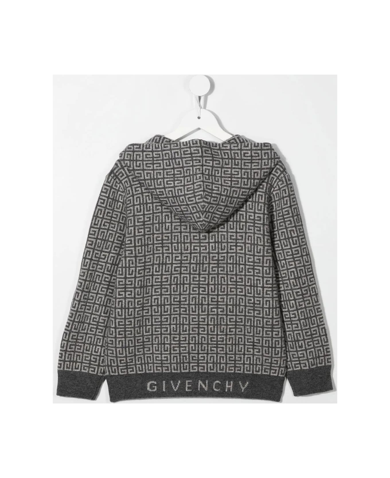 Givenchy Grey Hoodie Style Cardigan With 4g Motif - Grigio antico ニットウェア＆スウェットシャツ