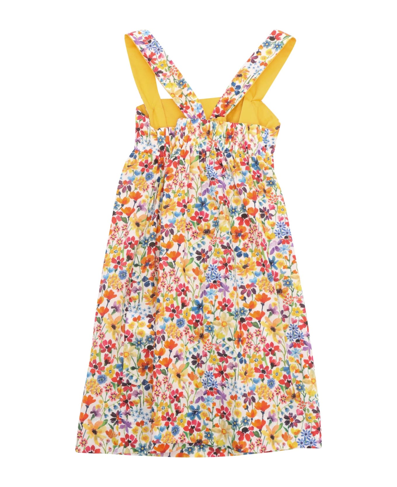 Il Gufo Little Girl Floral Dress - ORANGE