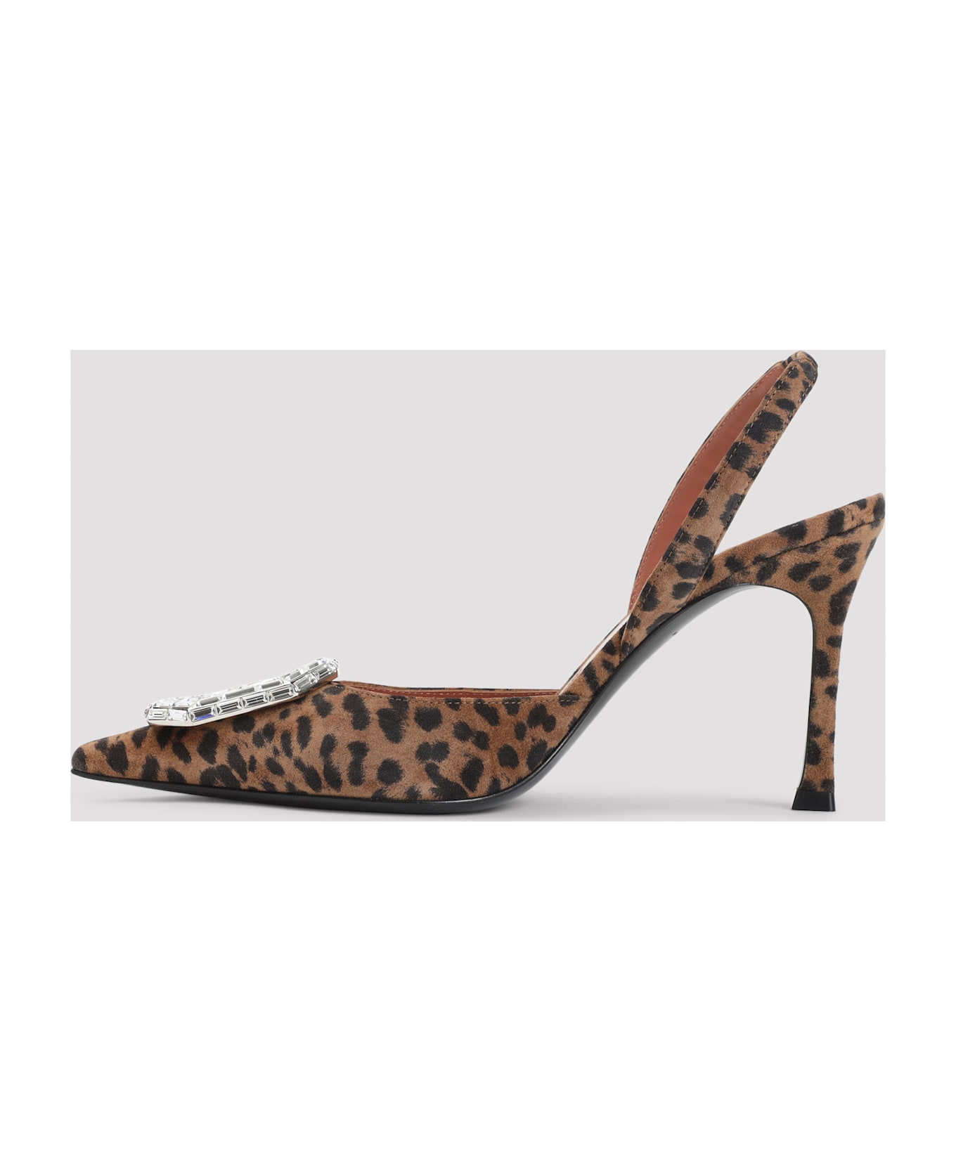 Amina Muaddi Camelia 90 Sling - Leopard